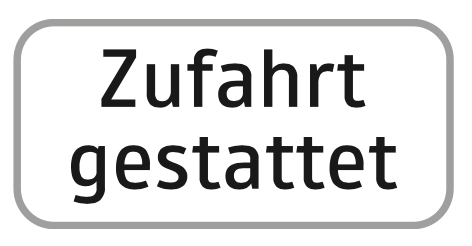 Hinweisschild Zufahrt gestattet