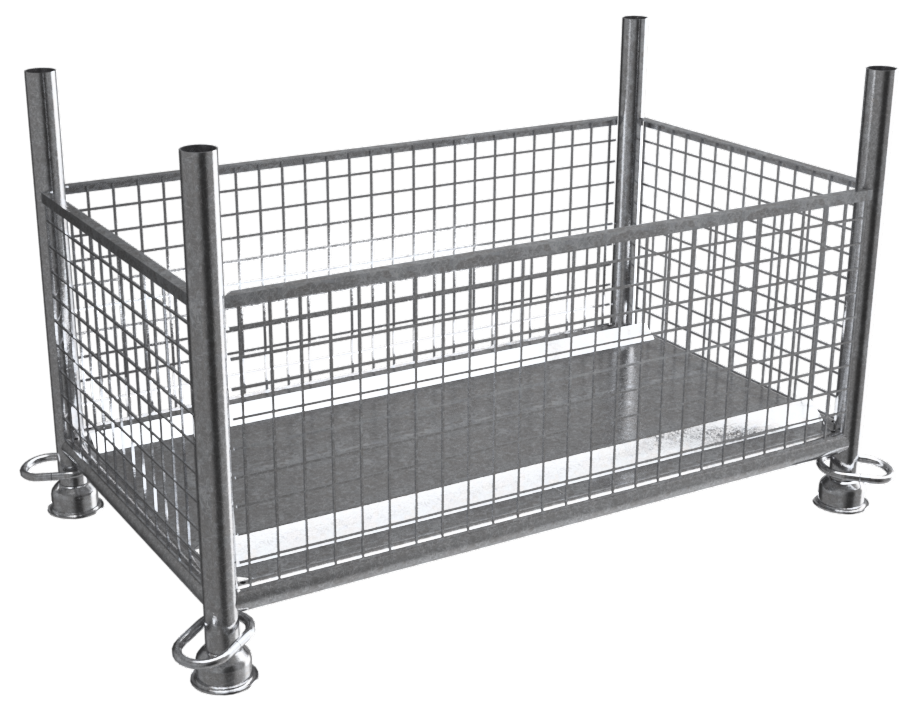 Gitterboxpalette in 1,30 m x 0,70 m x 0,50 m