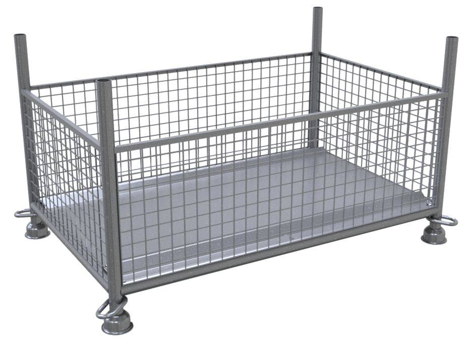 Gitterboxpalette in 1,43 m x 0,87 m x 0,50 m