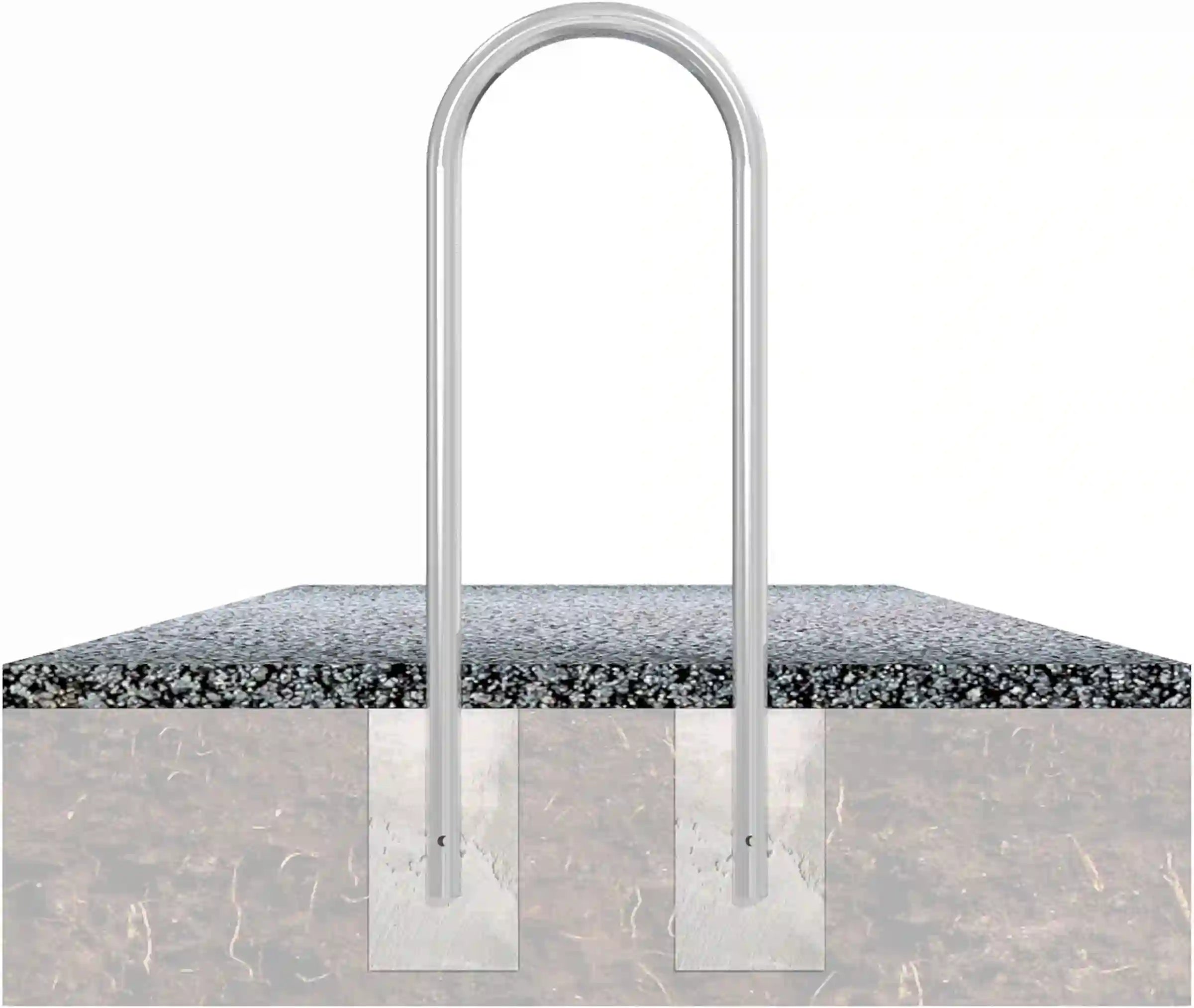 Anlehn- und Absperrbügel, Stahlrohr Ø 48 mm, 460 mm Breite