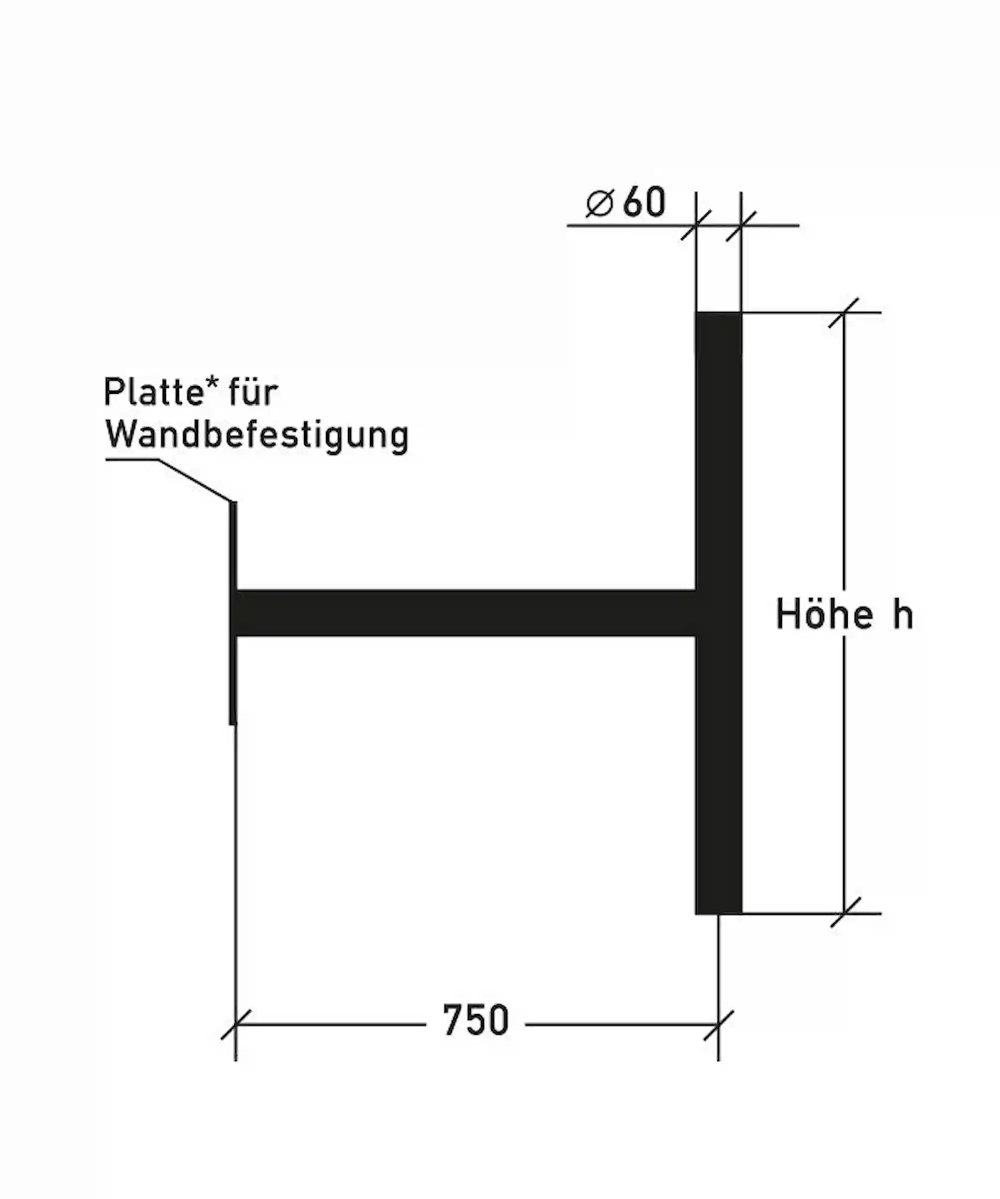 Ausleger für Wandbefestigung - horizontale Schildbefestigung