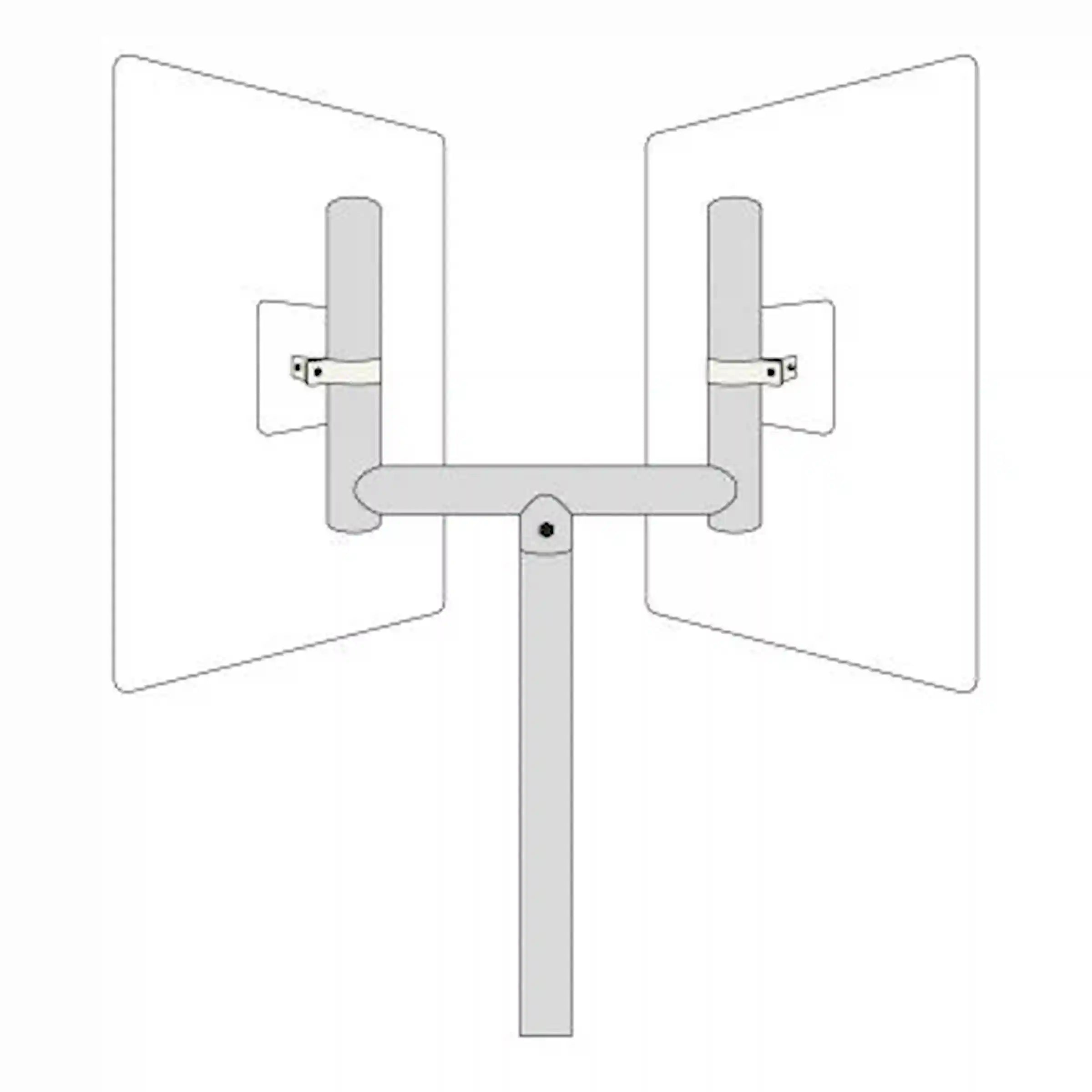 Robuster Montageaufsatz aus Metall – wetterfest und einfach montierbar.