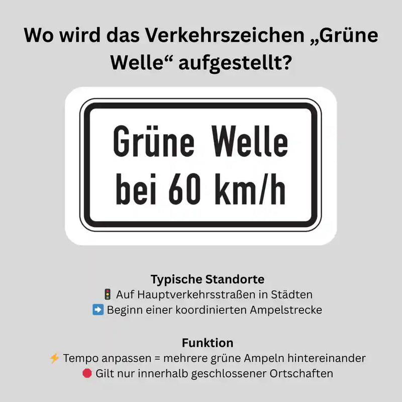Verkehrszeichen "Grüne Welle bei … km/h" - VZ 1012-34