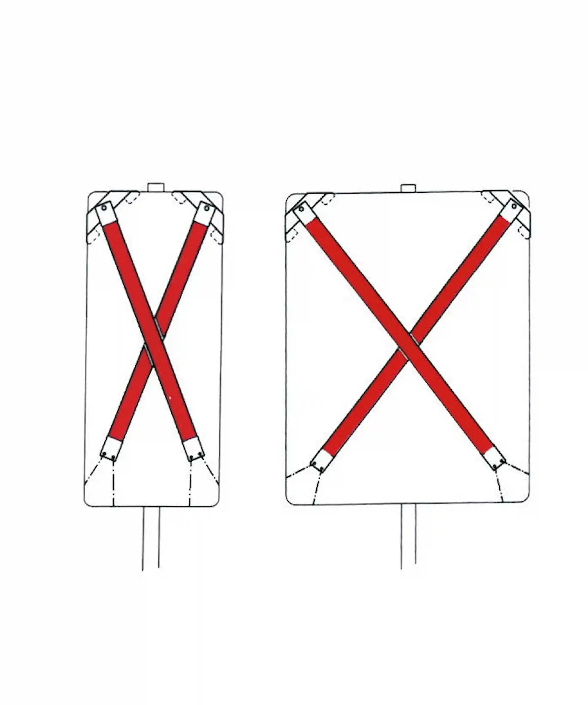 Mobile Auskreuzvorrichtung Typ 3 für VZ nach Zeichen 500 und Wegweiser