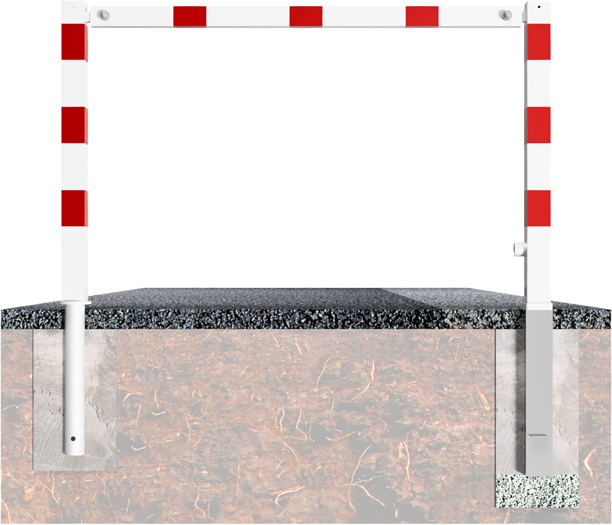 Wegsperre, 70 x 70 mm, ohne Knieholm, herausnehmbar