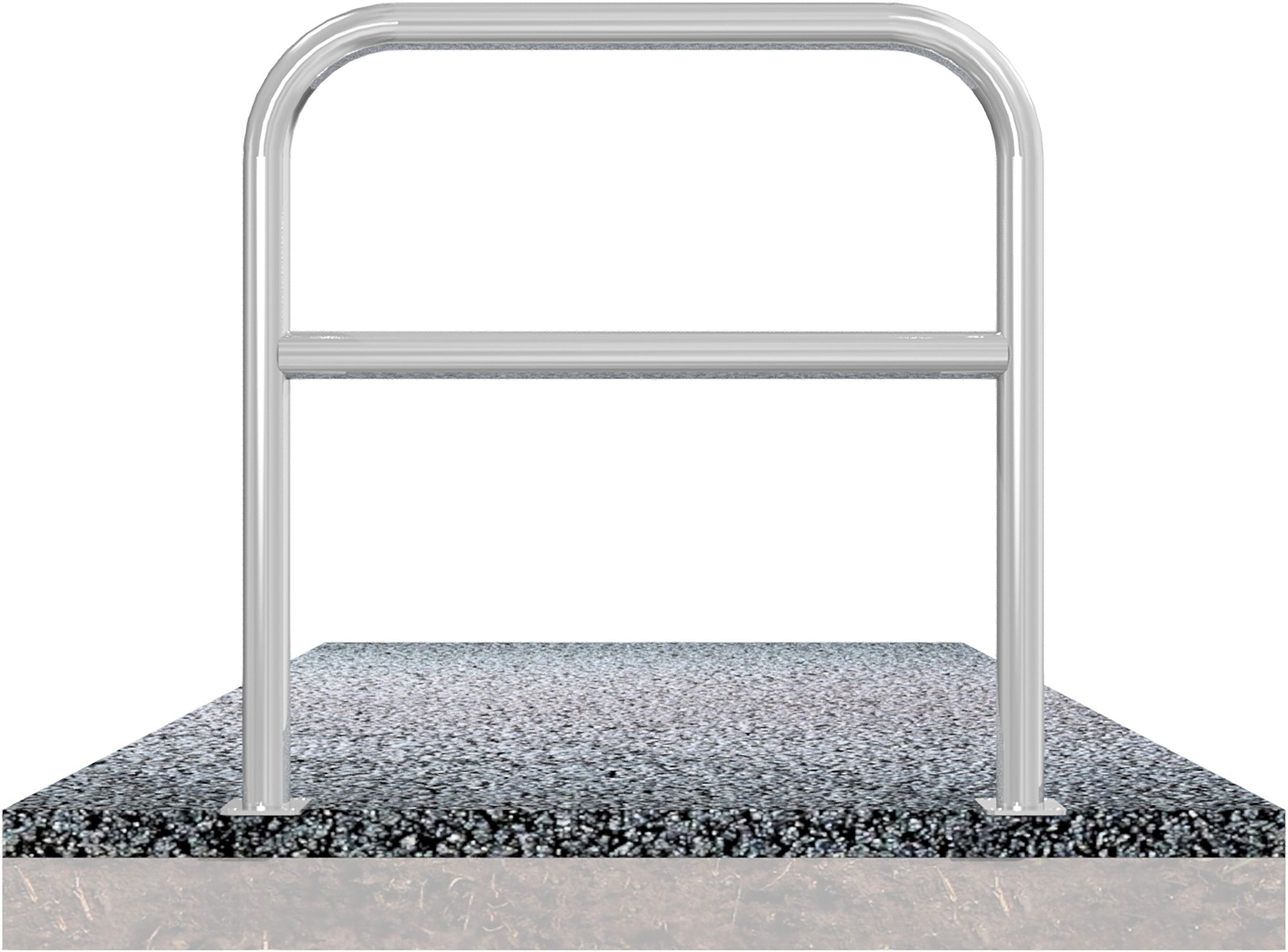 Edelstahlbügel Ø 48 mm als Rundbügel mit Querholm, zum Aufdübeln