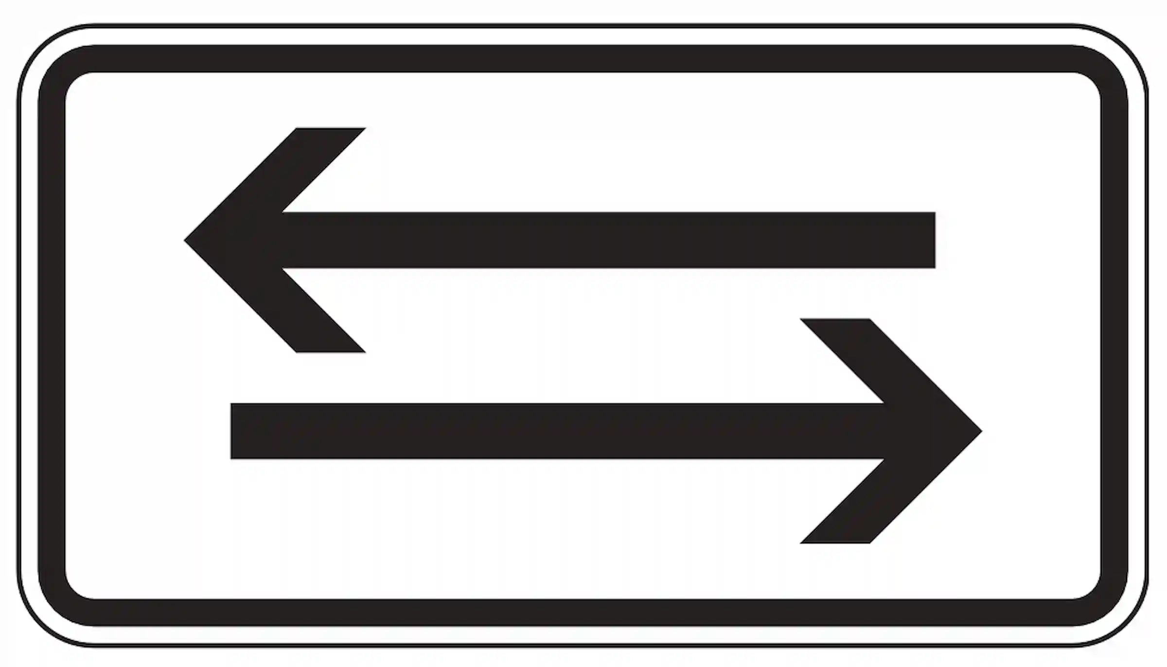 Verkehrszeichen 1000-30: Gefahr droht von beiden Seiten.