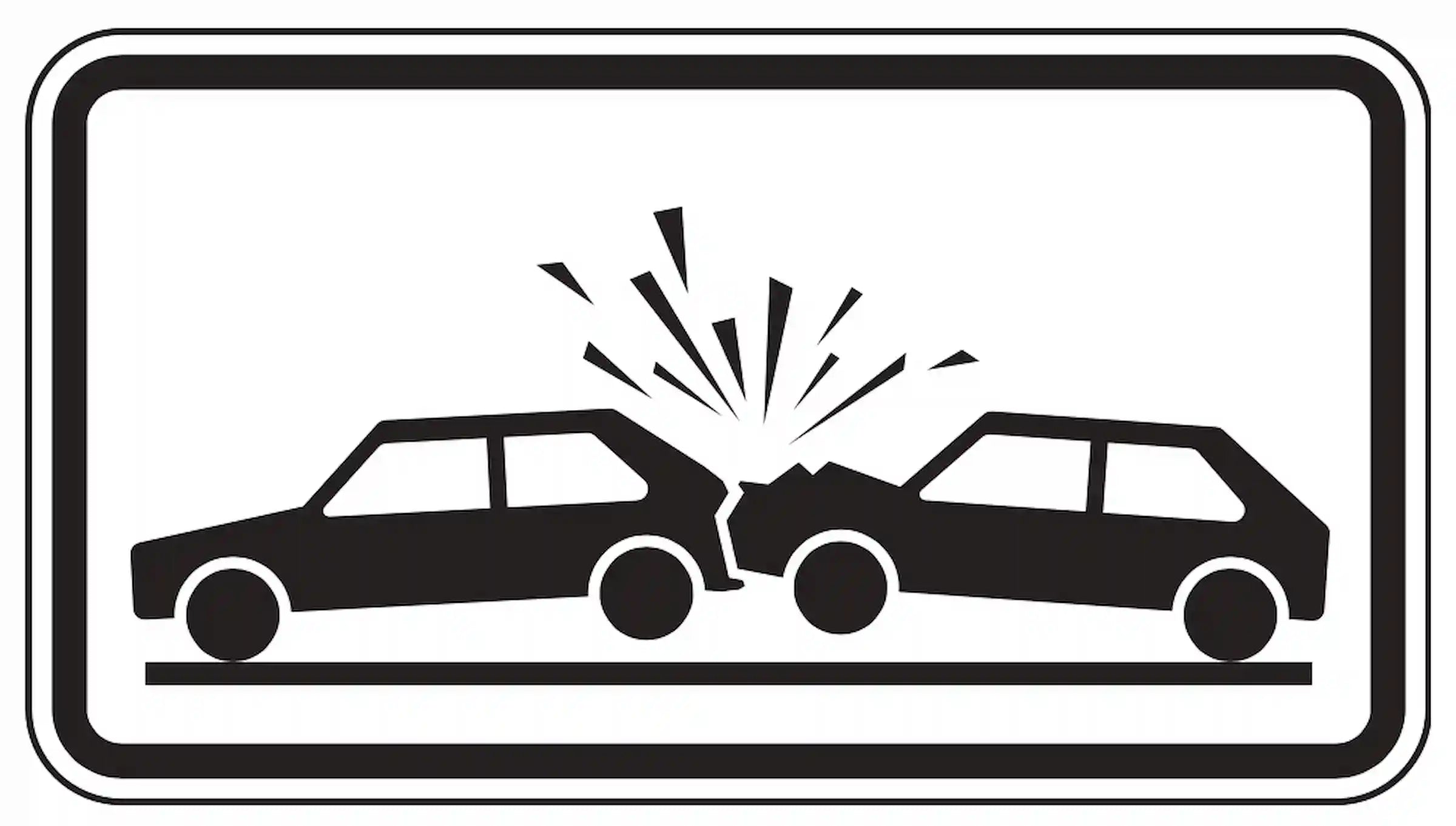 Zusatzzeichen: Unfallgefahr – besondere Vorsicht geboten.