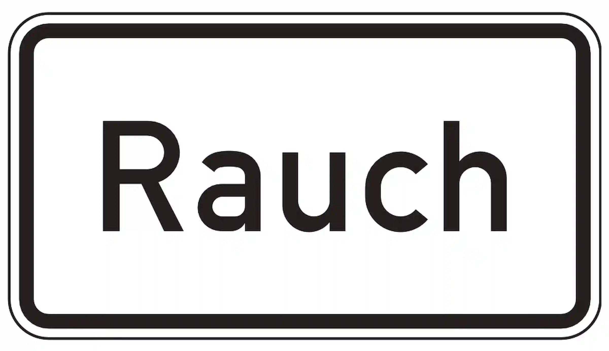 Zusatzzeichen: Rauch – Sichtbehinderung möglich.
