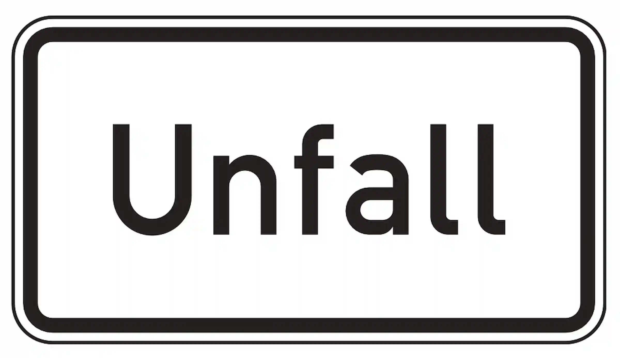 Zusatzzeichen: Unfallstelle voraus.