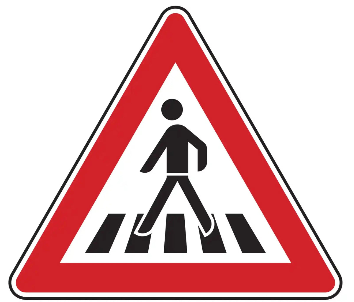 Verkehrszeichen 101-11 – Fußgängerüberweg (Warnschild, Aufstellung rechts)