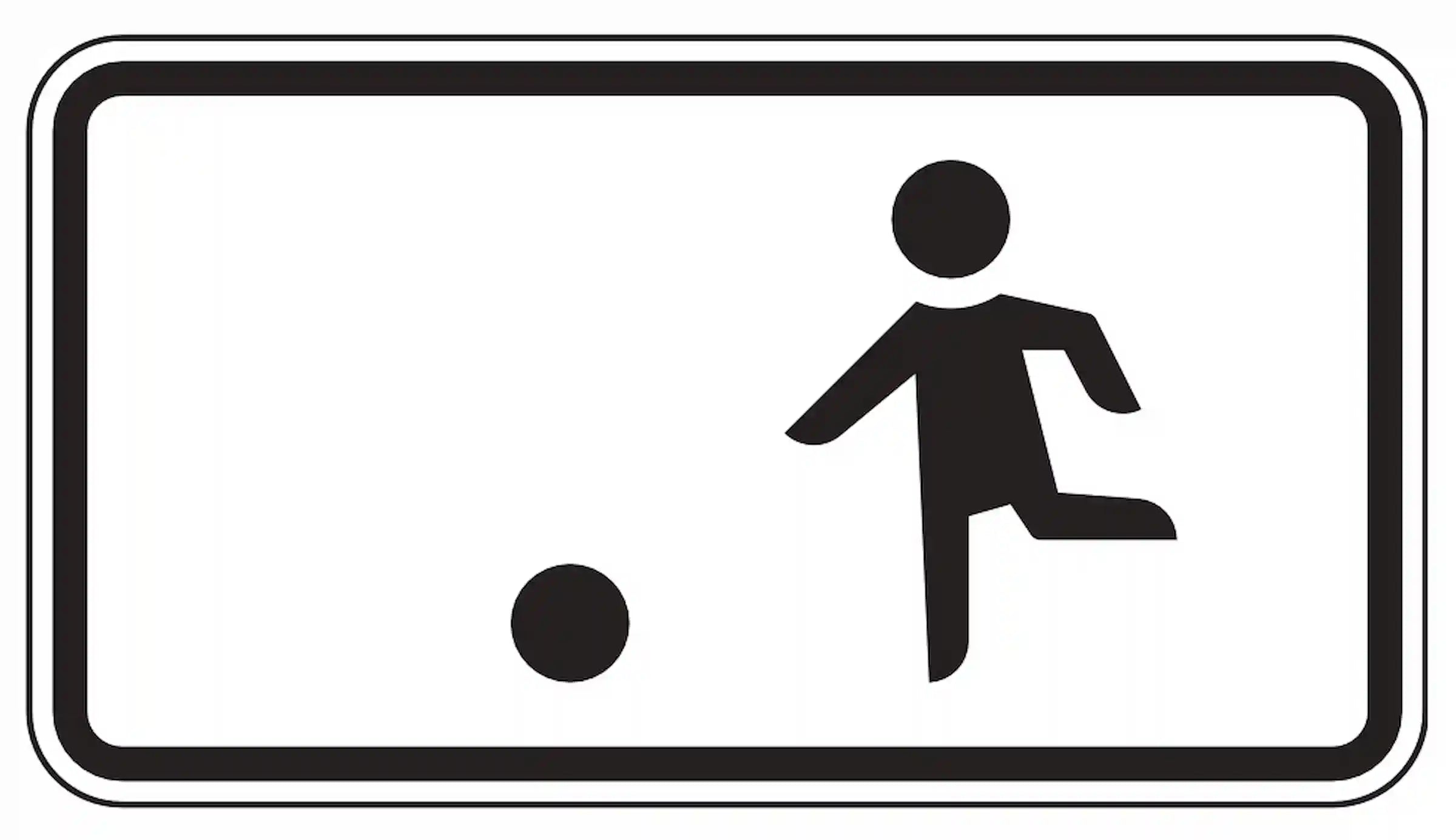 Zusatzzeichen: Spielen auf Fahrbahn erlaubt.