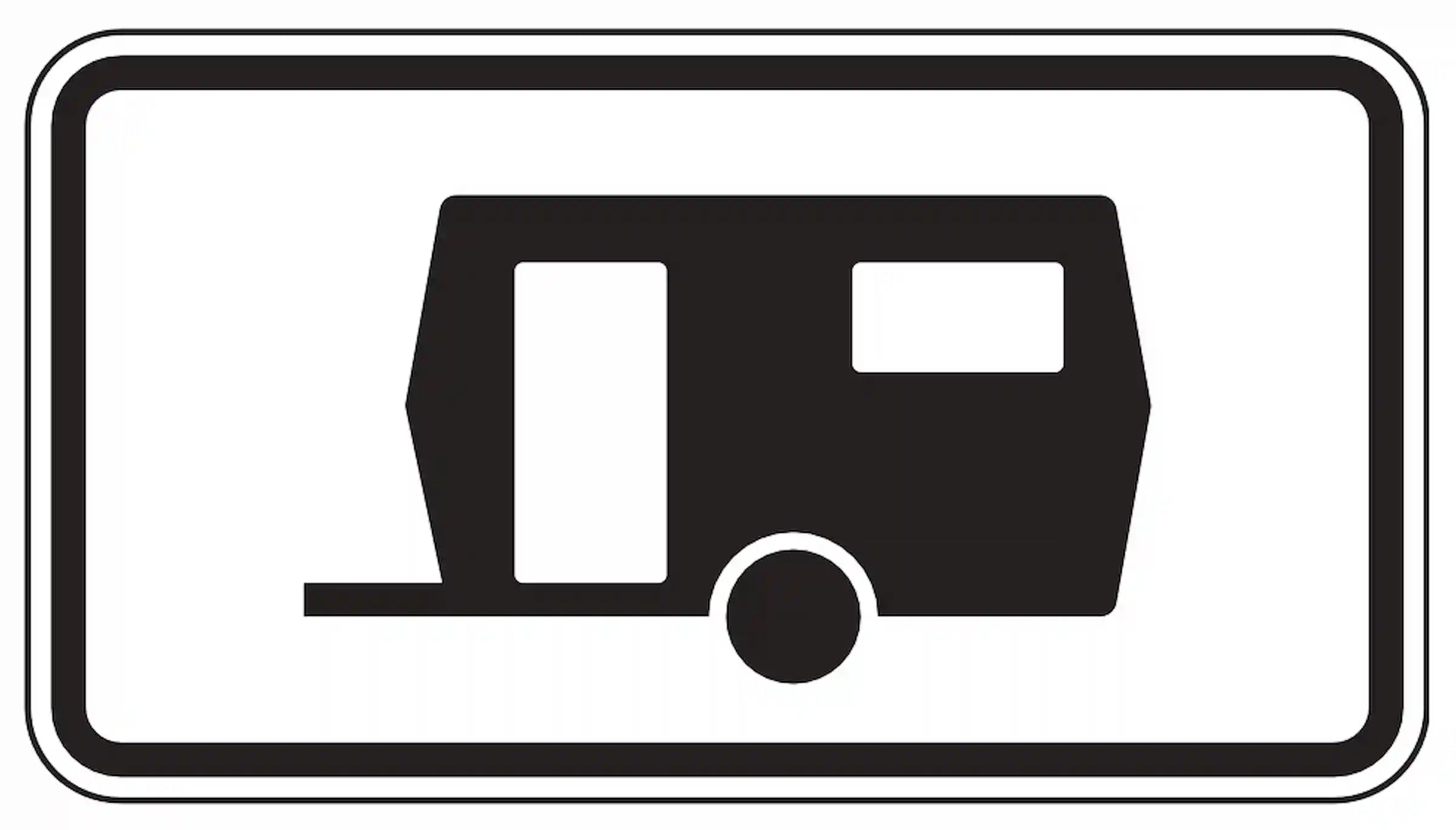 Zusatzzeichen: Wohnwagen dürfen länger als 14 Tage parken.