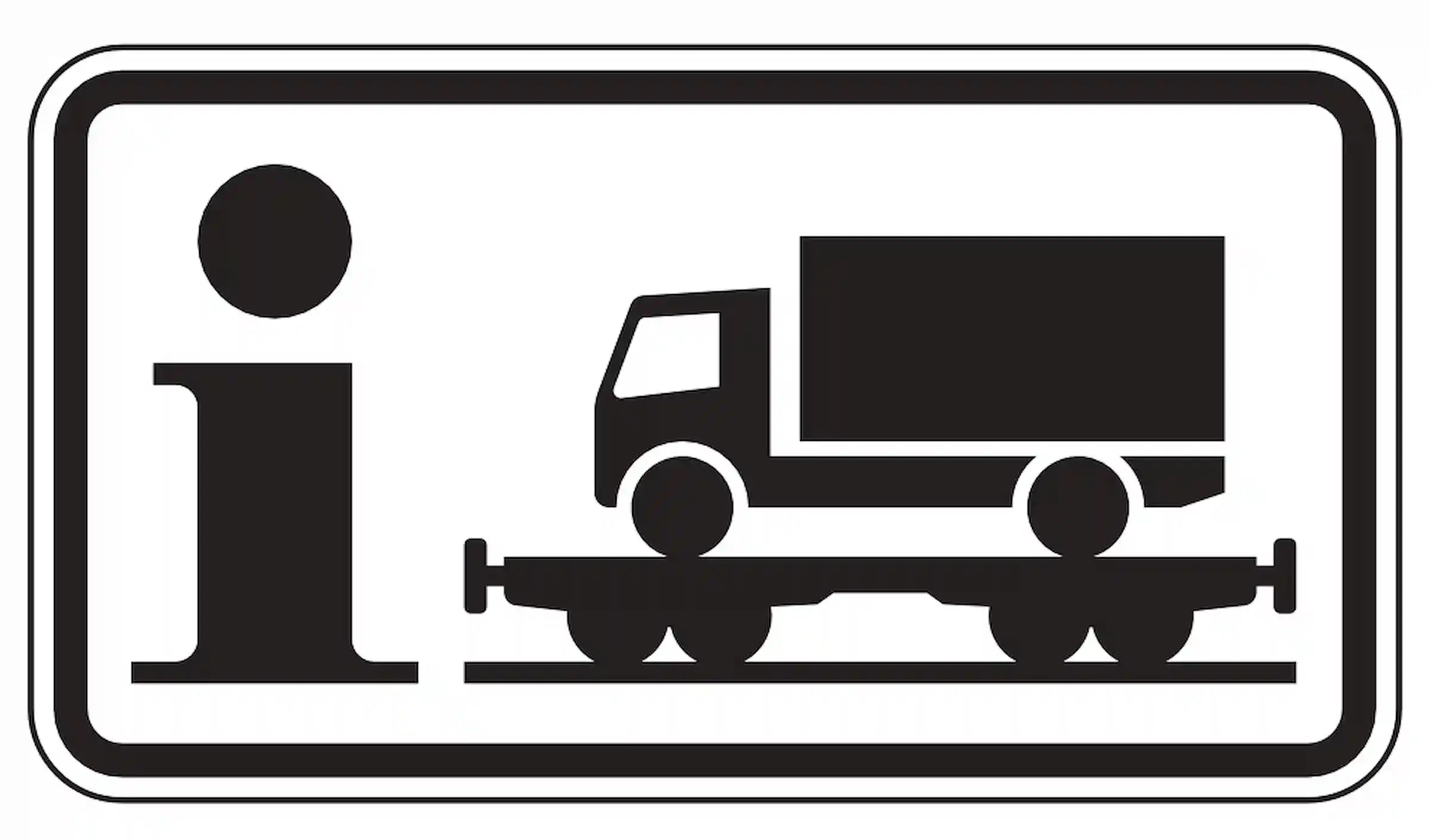 Zusatzzeichen: Info zur Rollenden Landstraße.