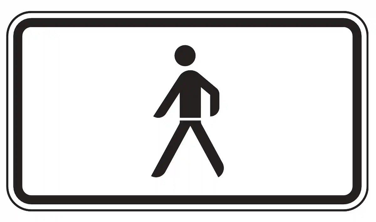 Zusatzzeichen für Fußgängerverkehr.