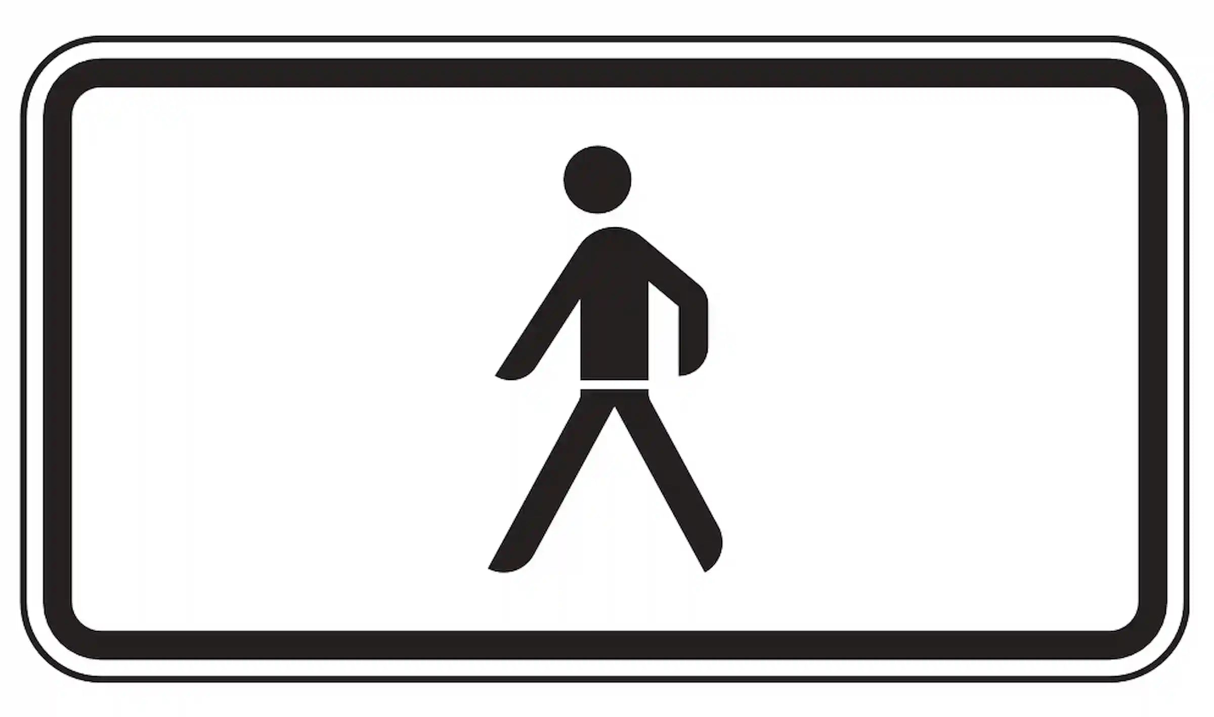 Zusatzzeichen für Fußgängerverkehr.