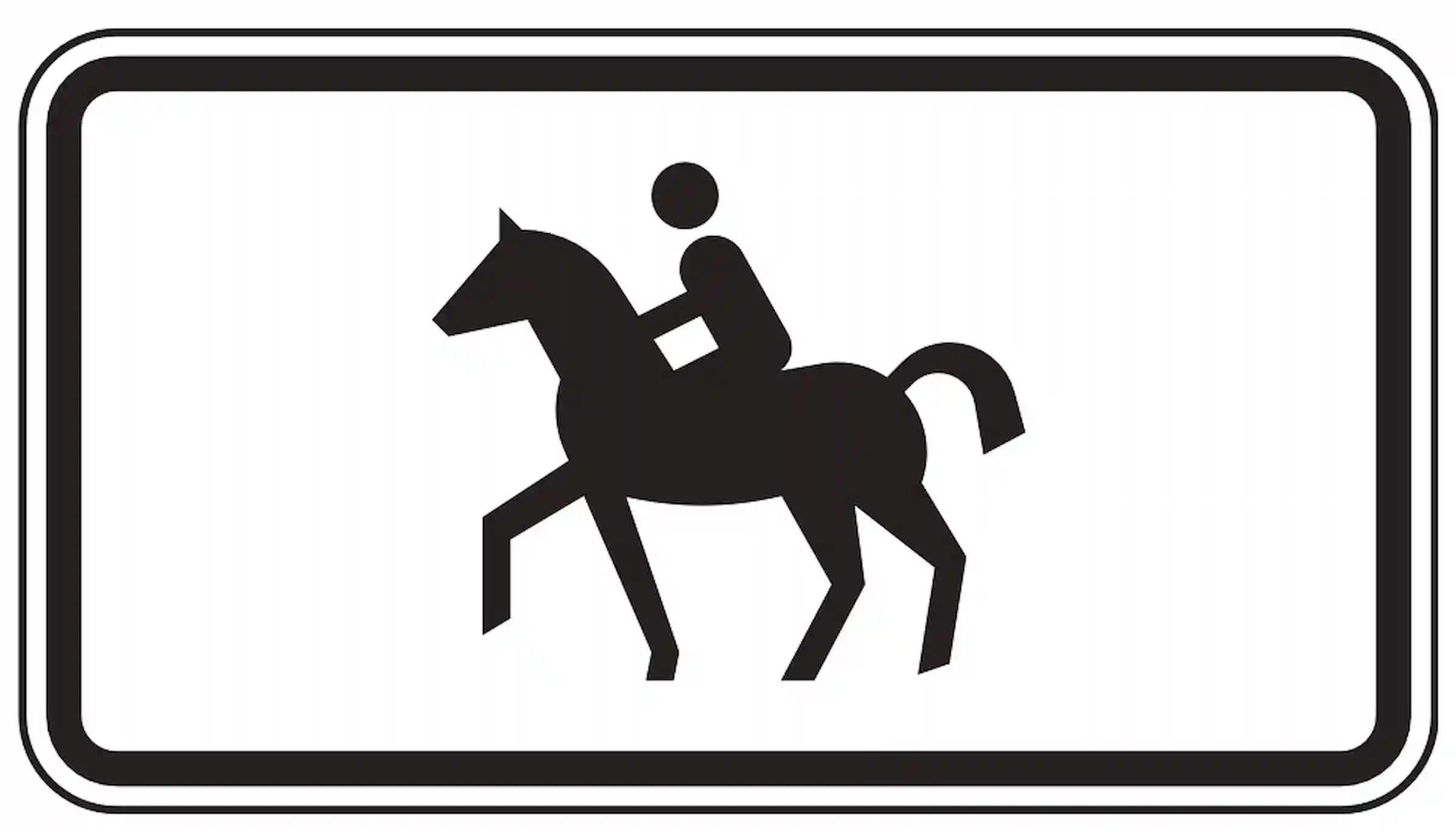 Zusatzzeichen für Reitverkehr.
