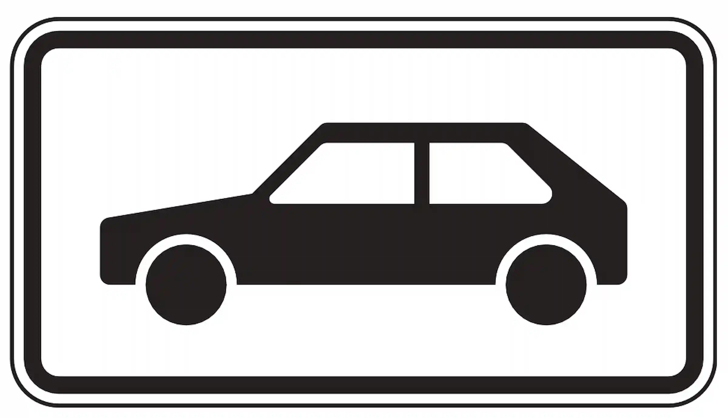 Verkehrszeichen nur für Personenkraftwagen.