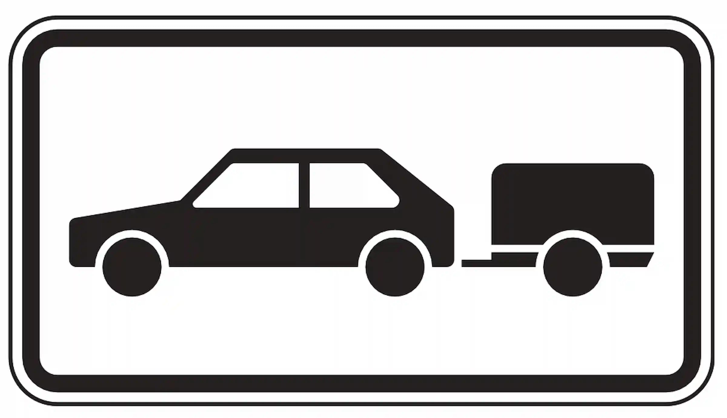 Zusatzzeichen: Gilt für Pkw mit Anhänger.