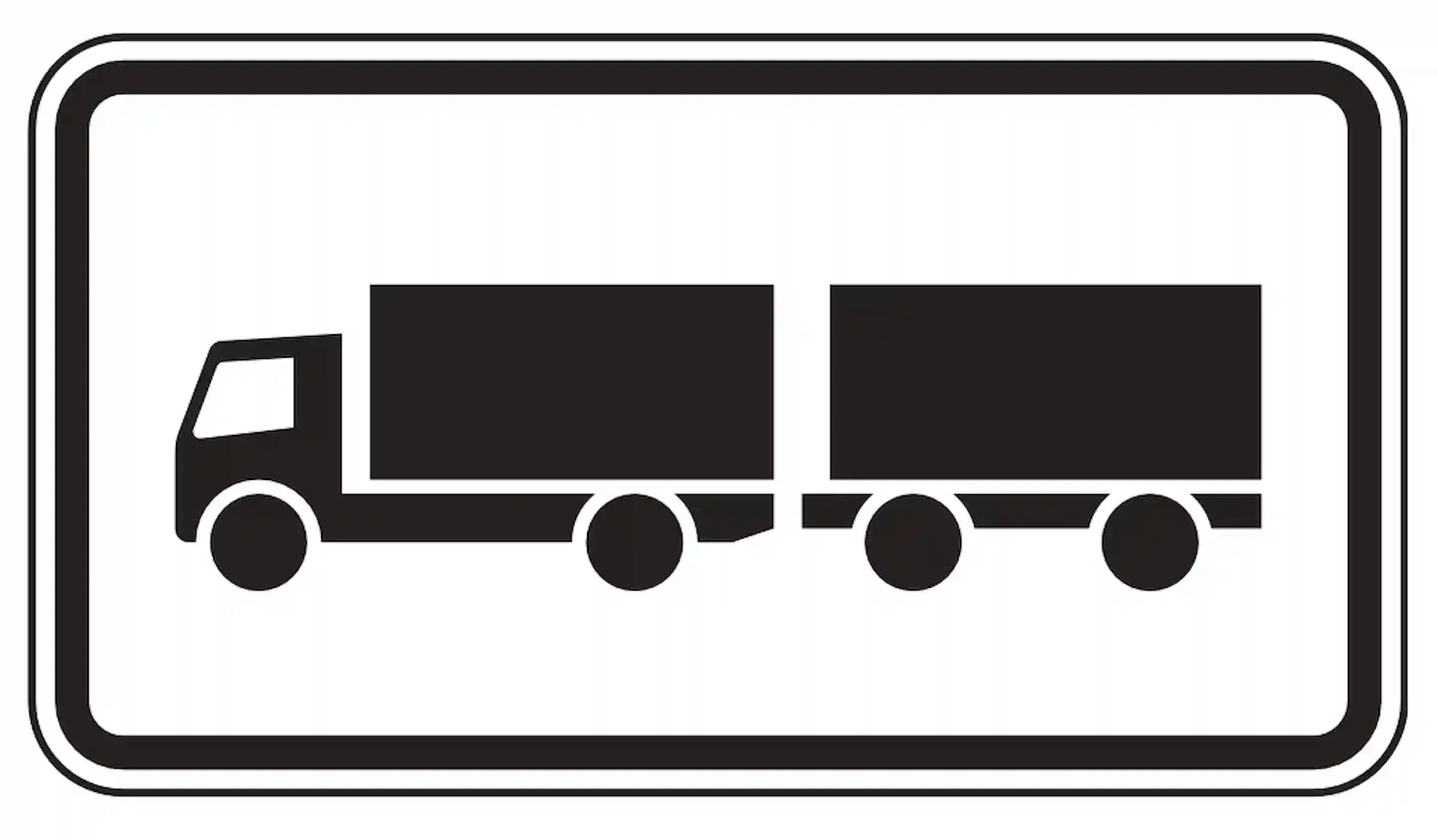 Verkehrszeichen nur für Lkw mit Anhänger.