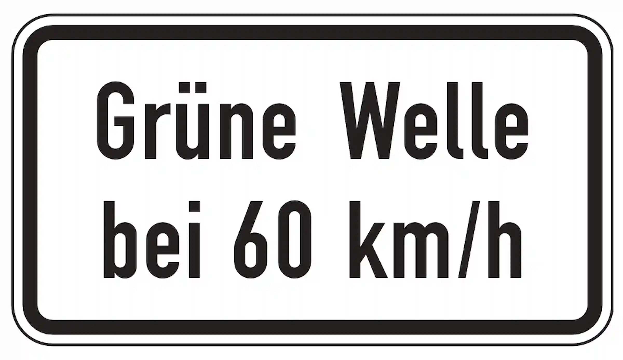 Grüne Welle bei angezeigter Geschwindigkeit.