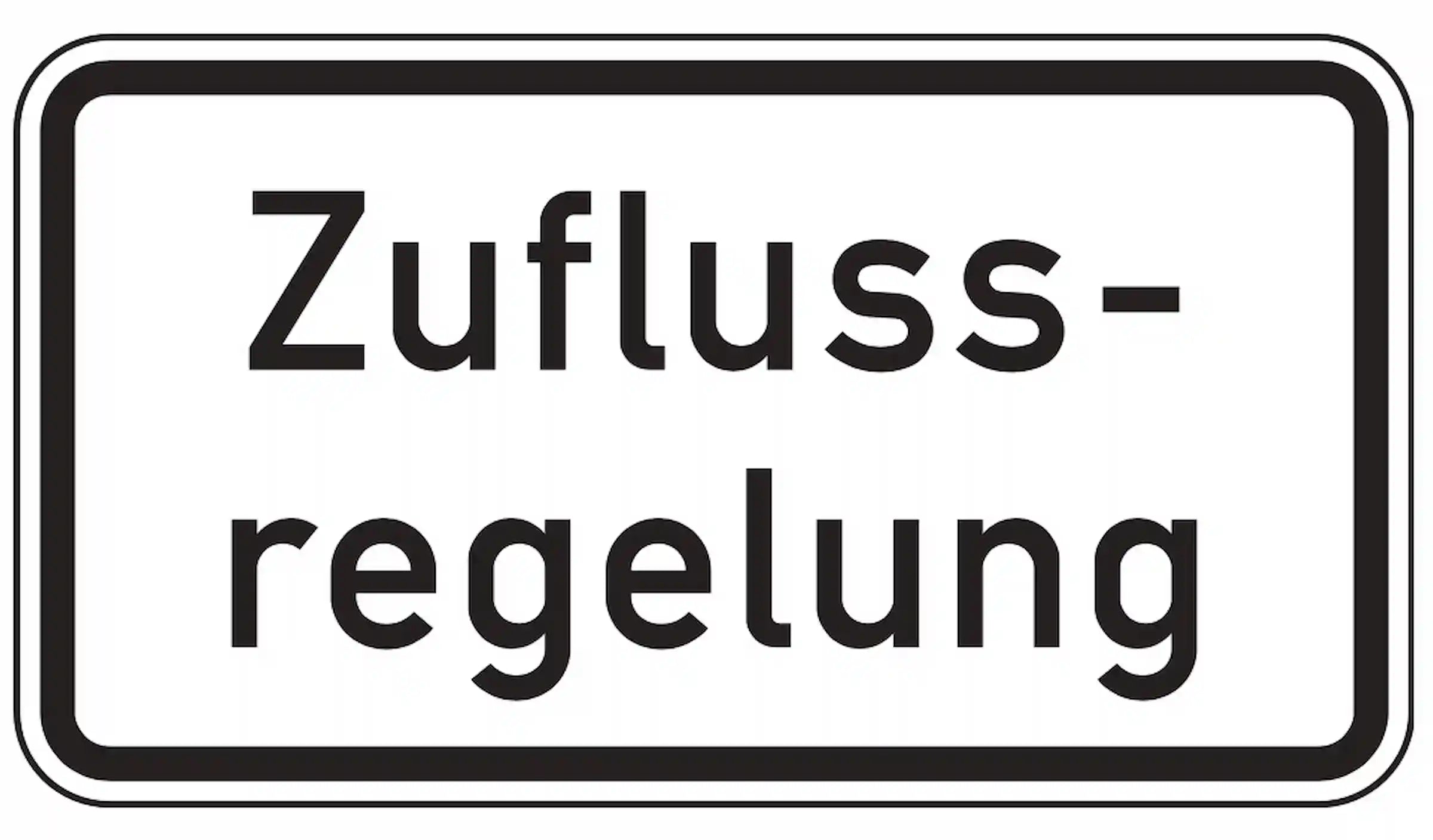 Hinweis auf Zuflussregelung durch Ampel