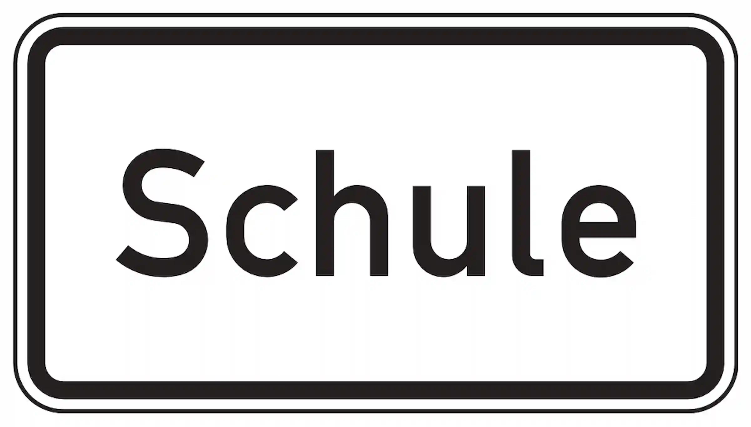 Hinweis auf Schule, langsam fahren