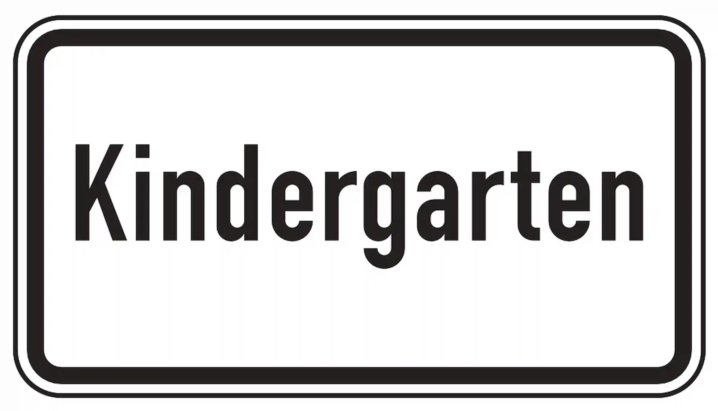 Hinweis auf Kindergarten, langsam fahren