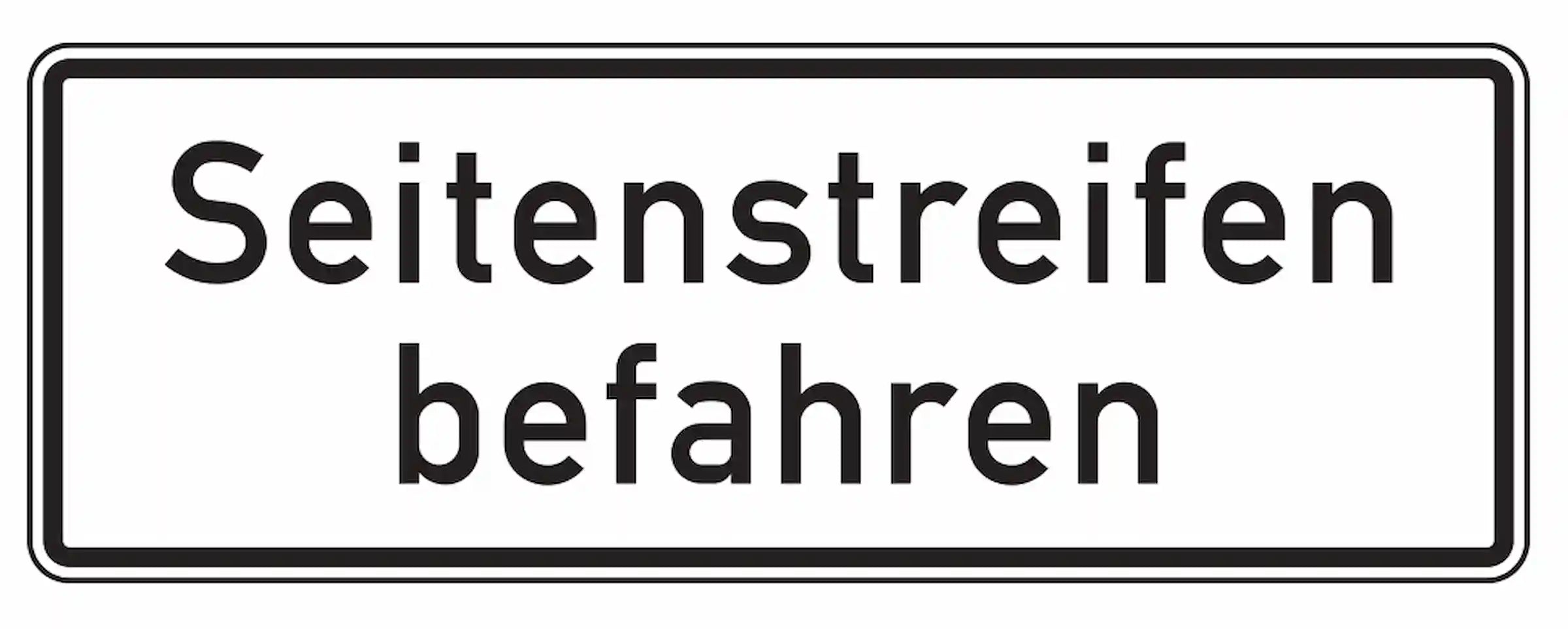 Der Seitenstreifen ist zu befahren