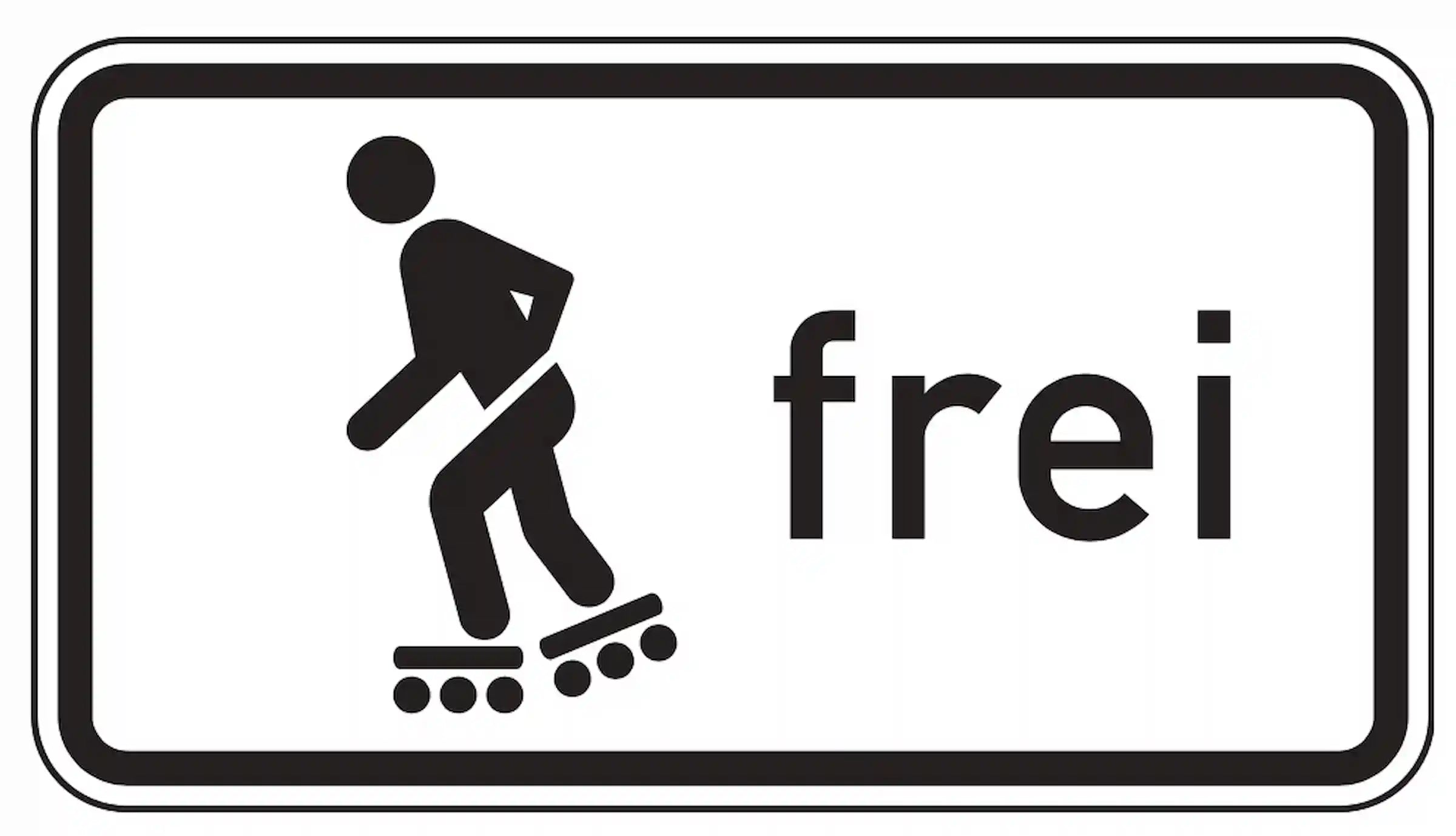 Frei für Inlineskater und Rollschuhfahrer.