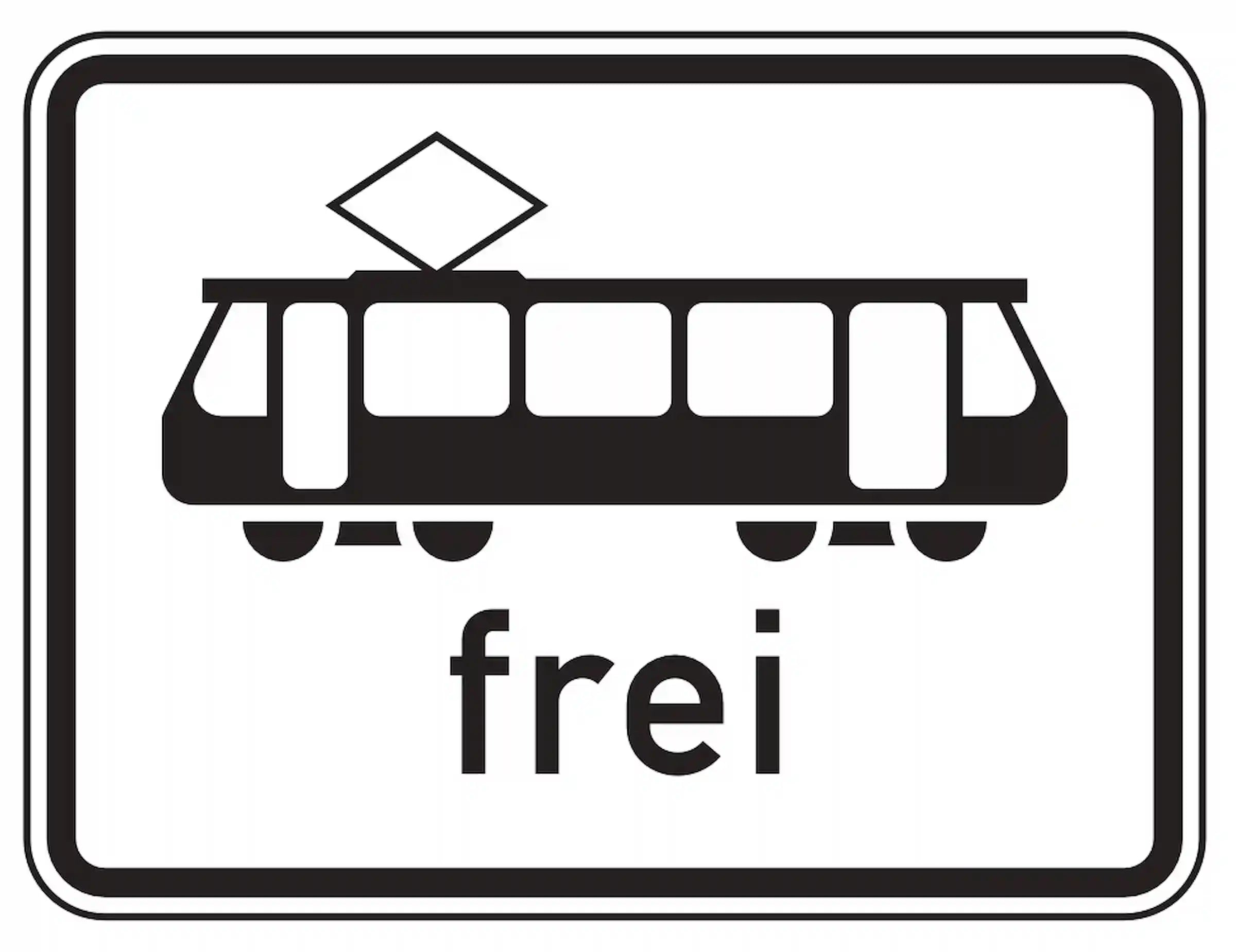 Zusatzzeichen, Straßenbahnen frei