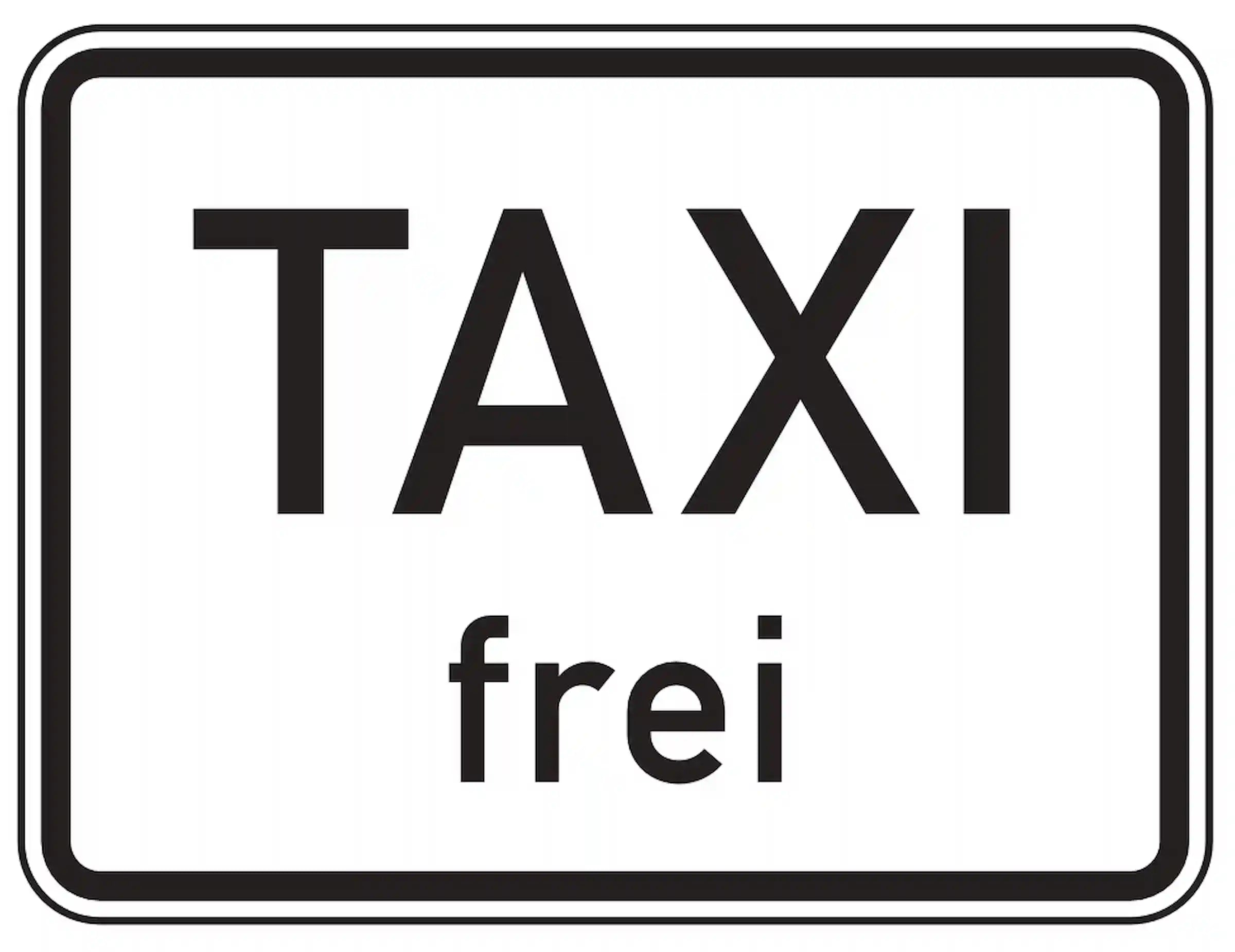 Verkehrszeichen "Taxi frei" - VZ 1026-30