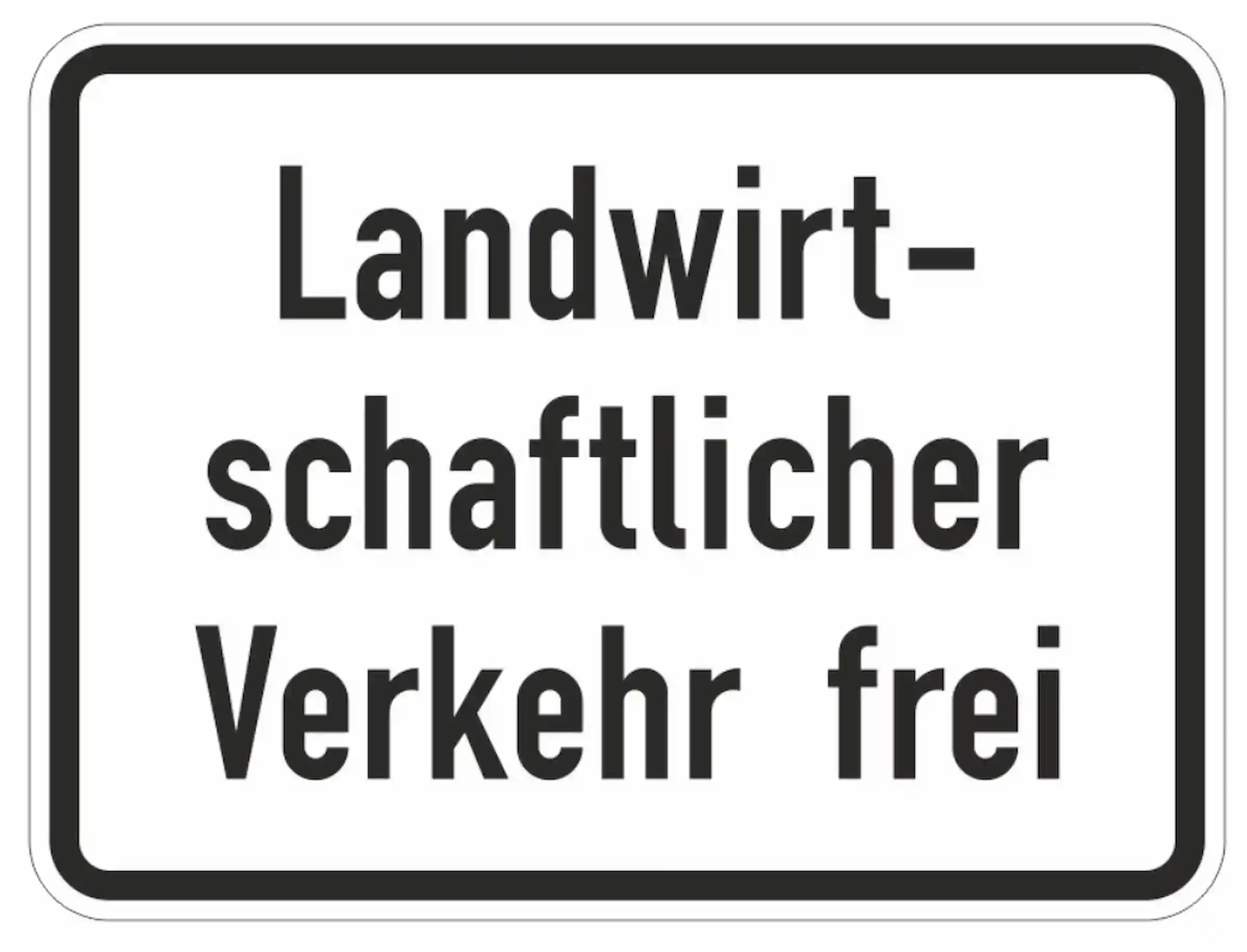 Verkehrszeichen "Landwirtschaftlicher Verkehr frei" - VZ 1026-36