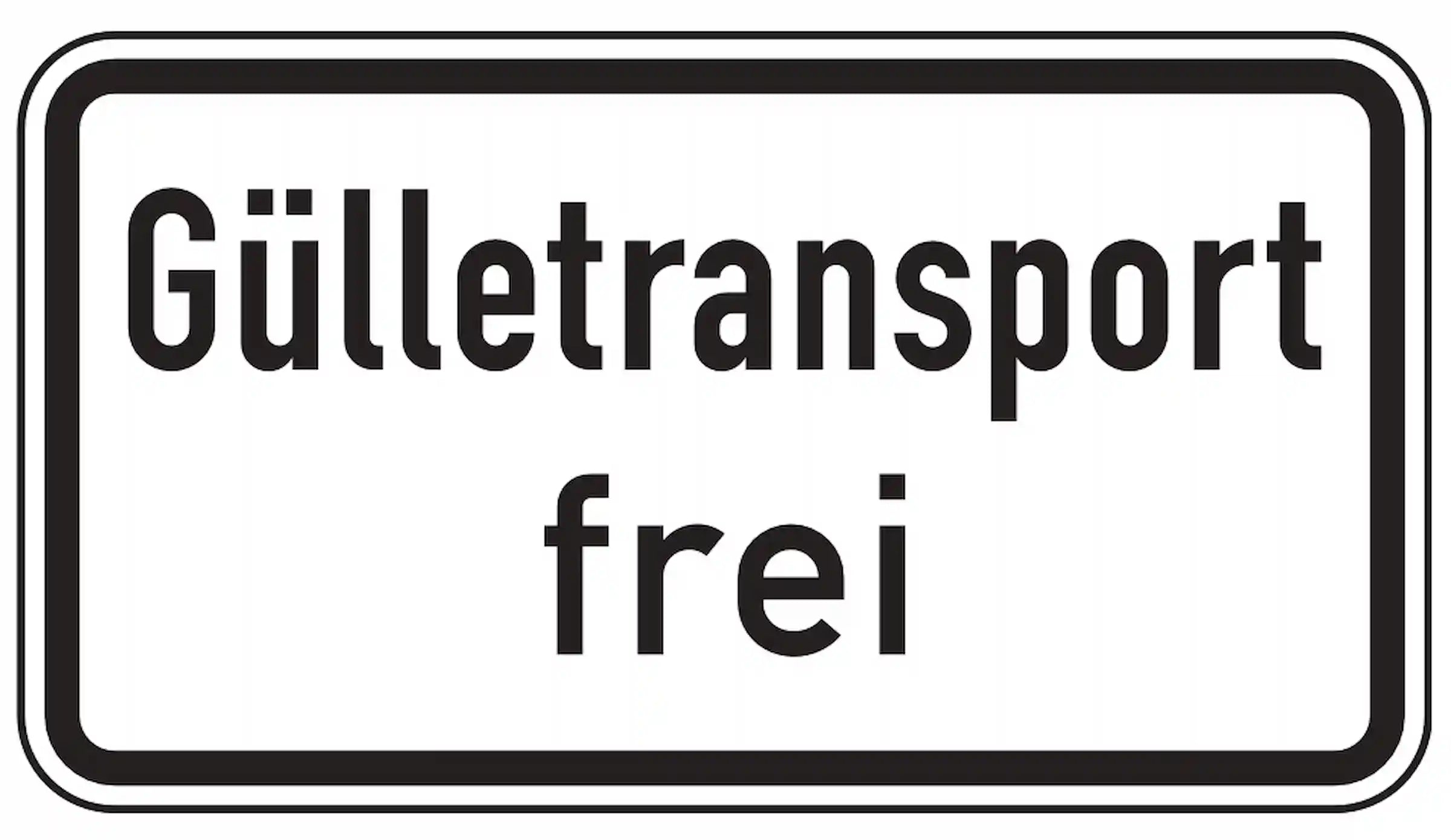 Zufahrt für Gülletransporte erlaubt