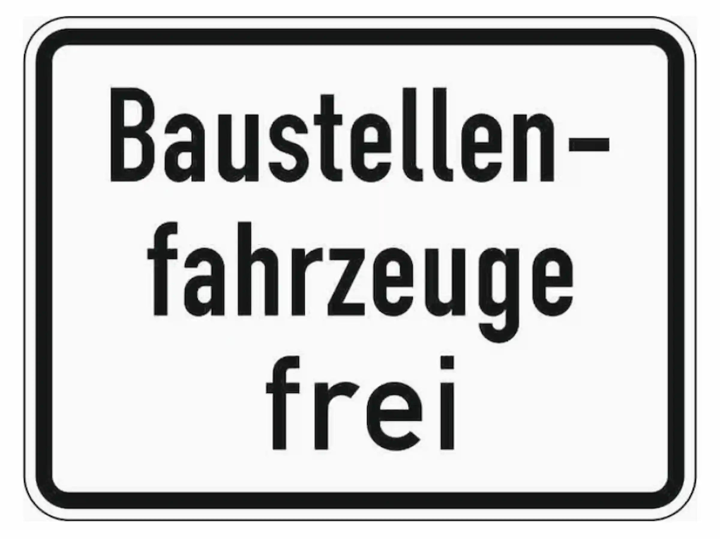 Verkehrszeichen "Baustellenfahrzeuge frei" - VZ 1028-30