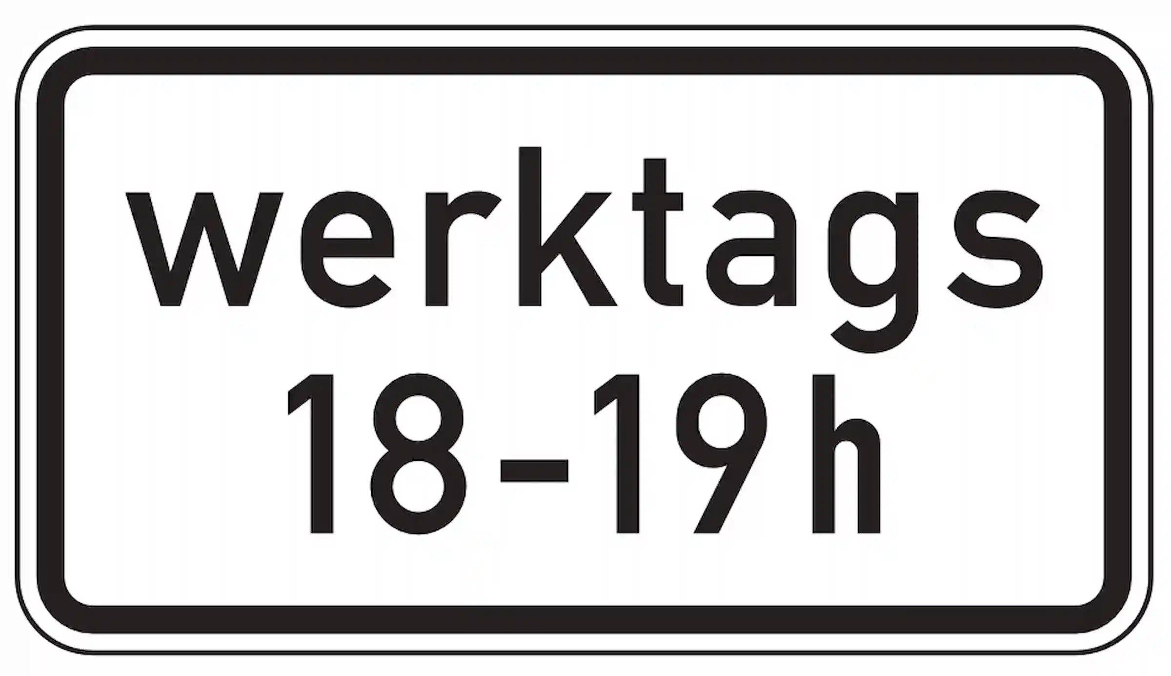 Verkehrsregelung an bestimmten Zeiten und Werktagen gültig