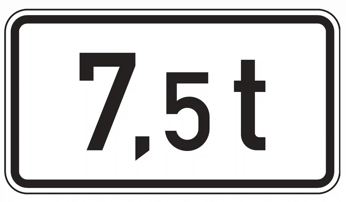 Zulässige Gesamtmasse 7,5 Tonnen