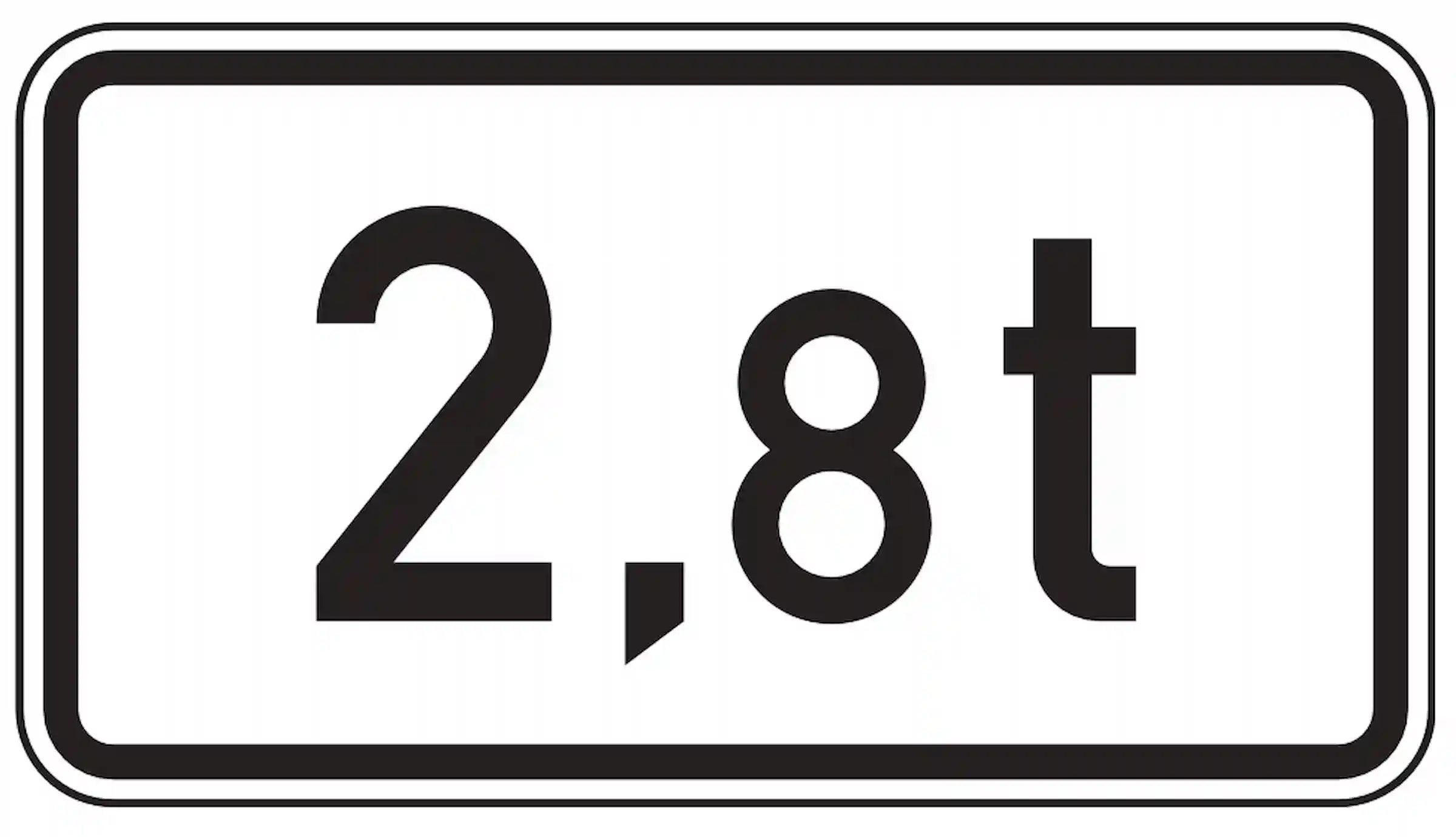 Zusatzzeichen für Fahrzeuge mit mehr als 2,8 t zulässiger Gesamtmasse
