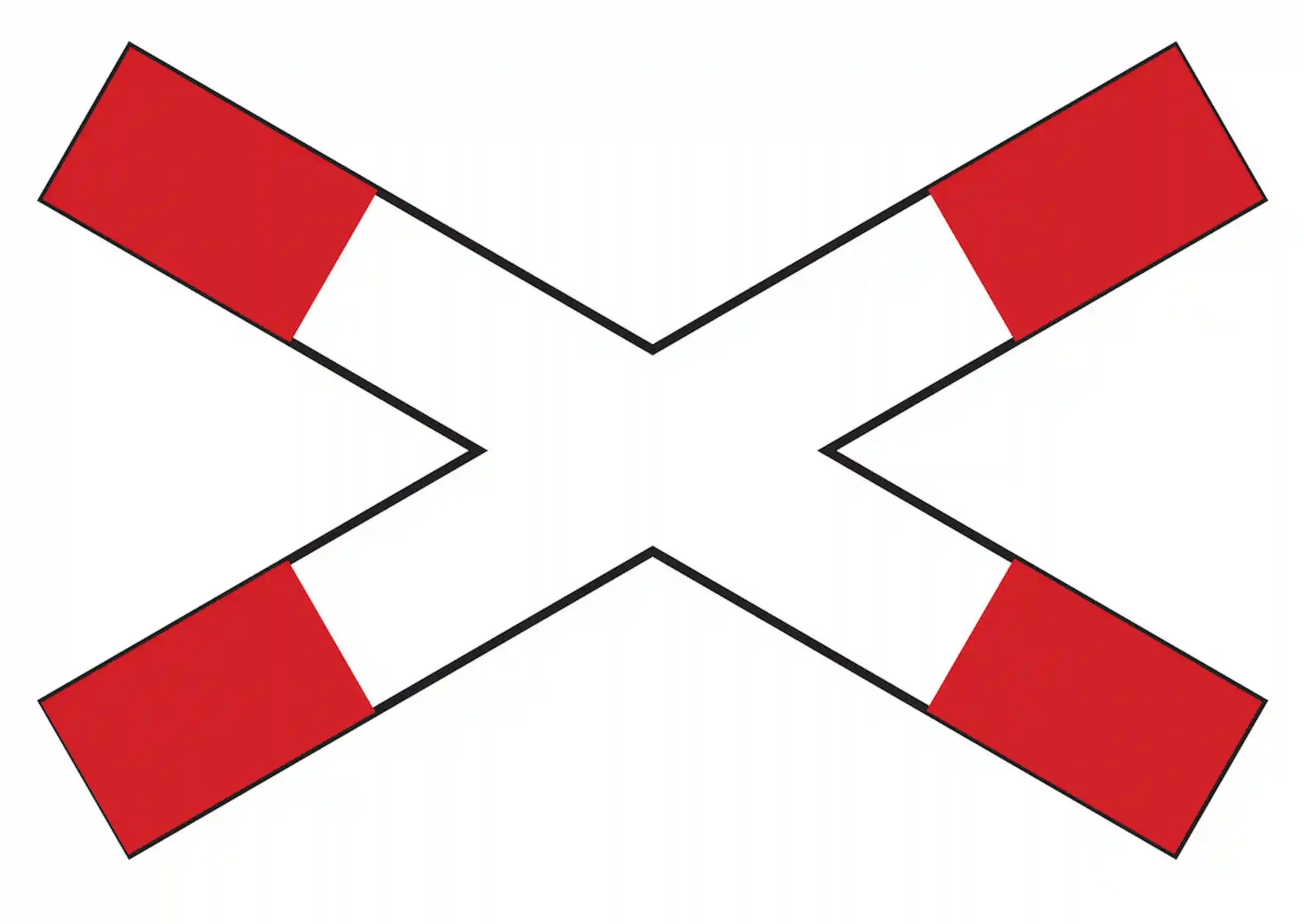 Verkehrszeichen "Andreaskreuz liegend" - VZ 201-52