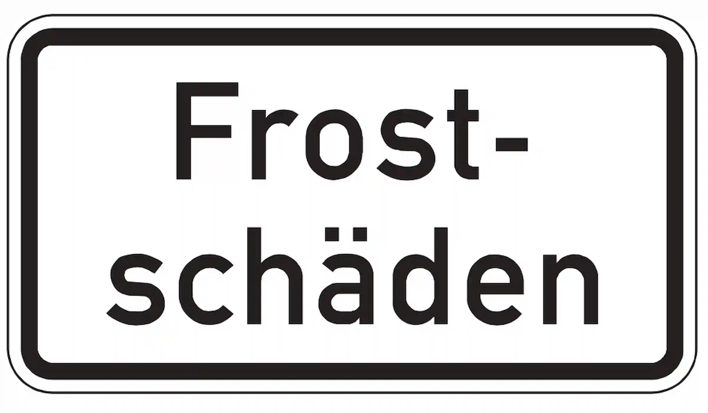 Achtung: Fahrbahn mit Frostschäden