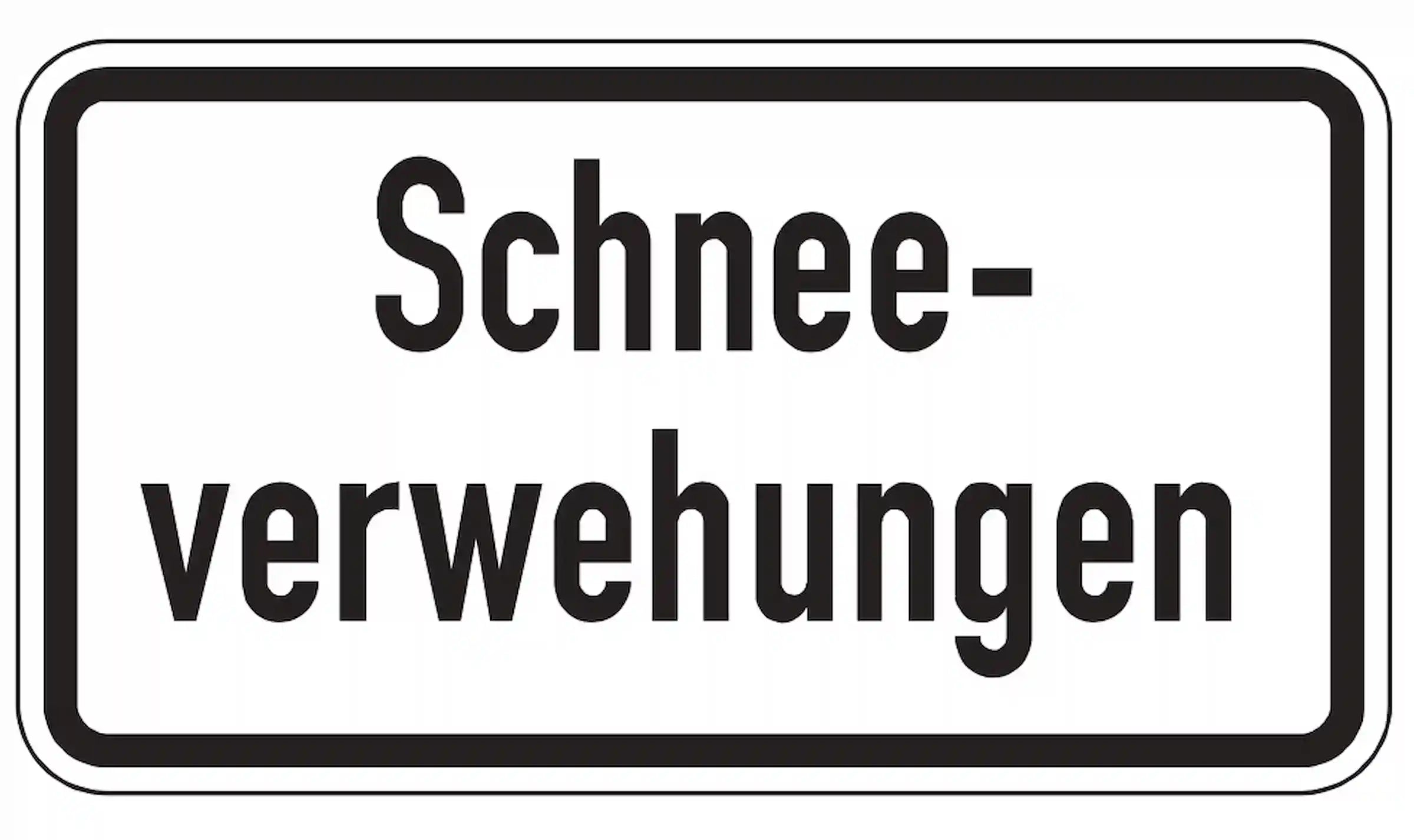 Warnung vor Schneeverwehungen auf der Fahrbahn
