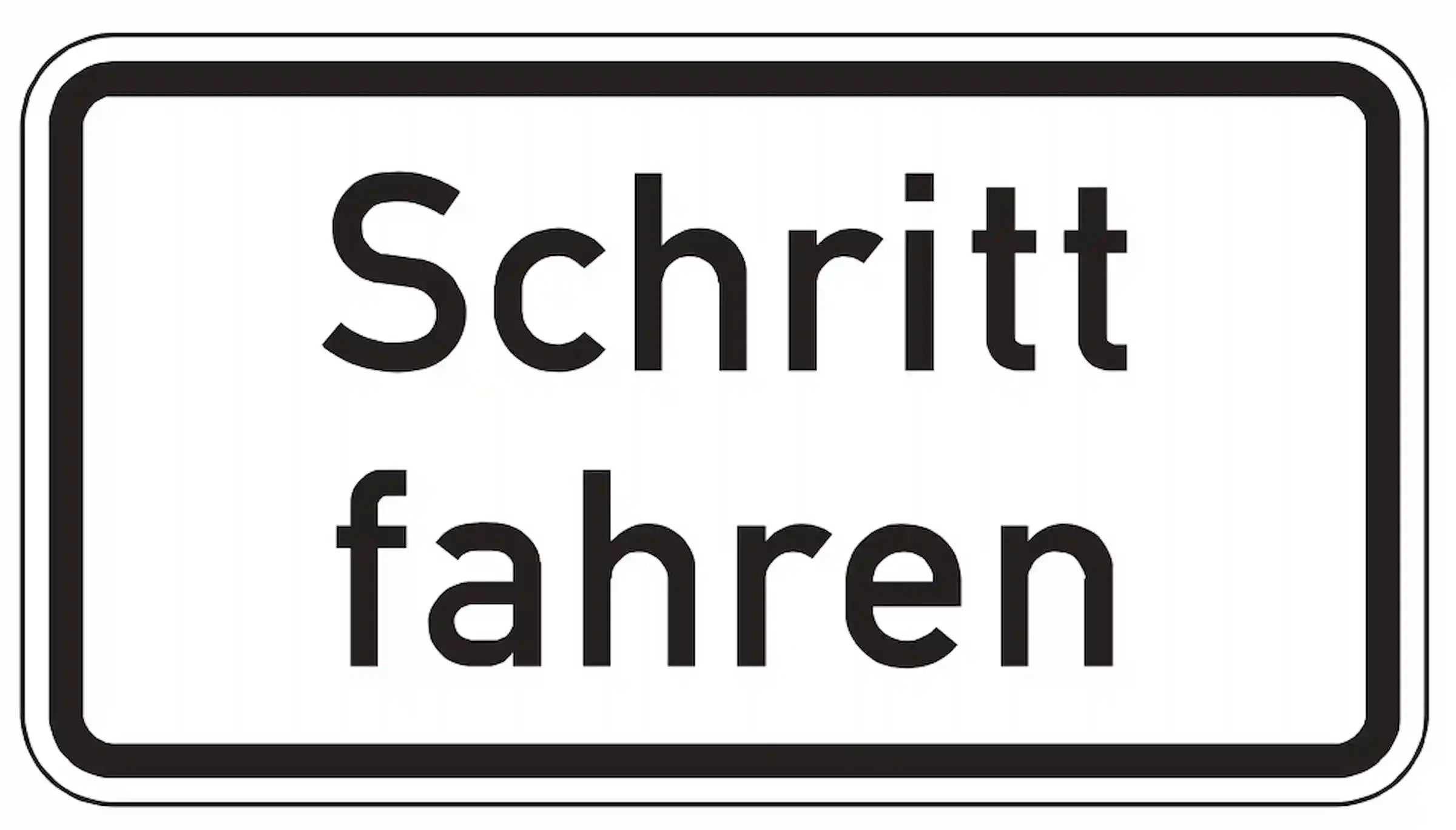 Verkehrsbereich mit Schrittgeschwindigkeit befahren