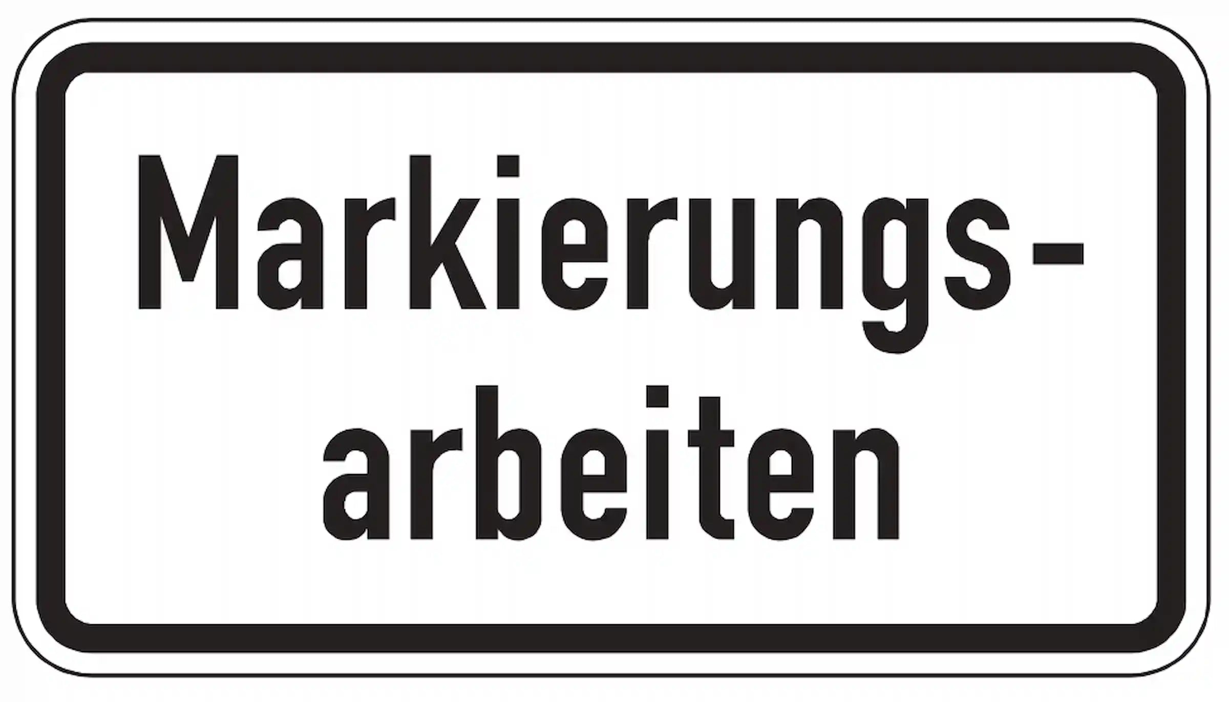Hinweis auf Markierungsarbeiten