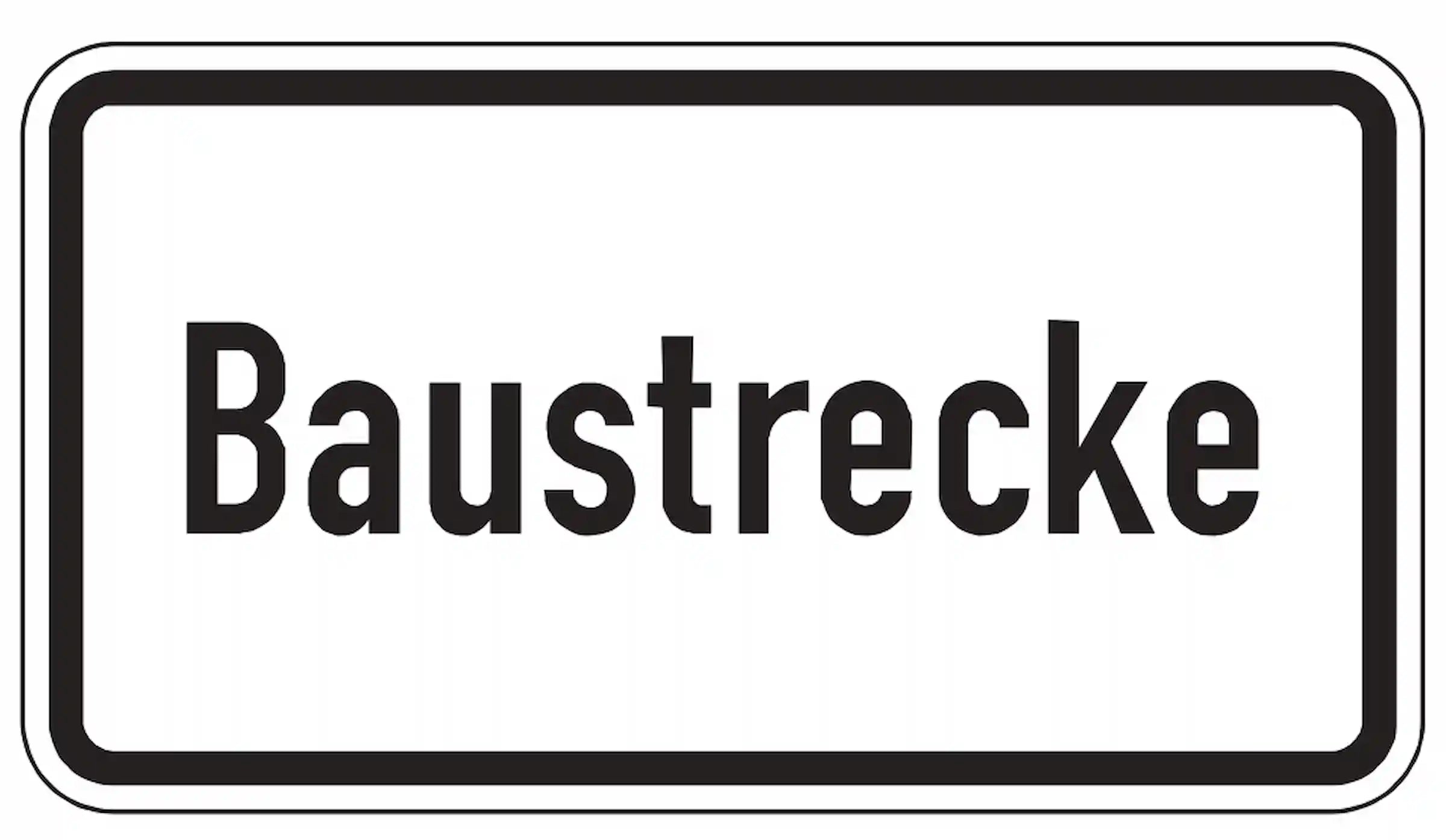 Hinweis: Einfahrt in Baustrecke