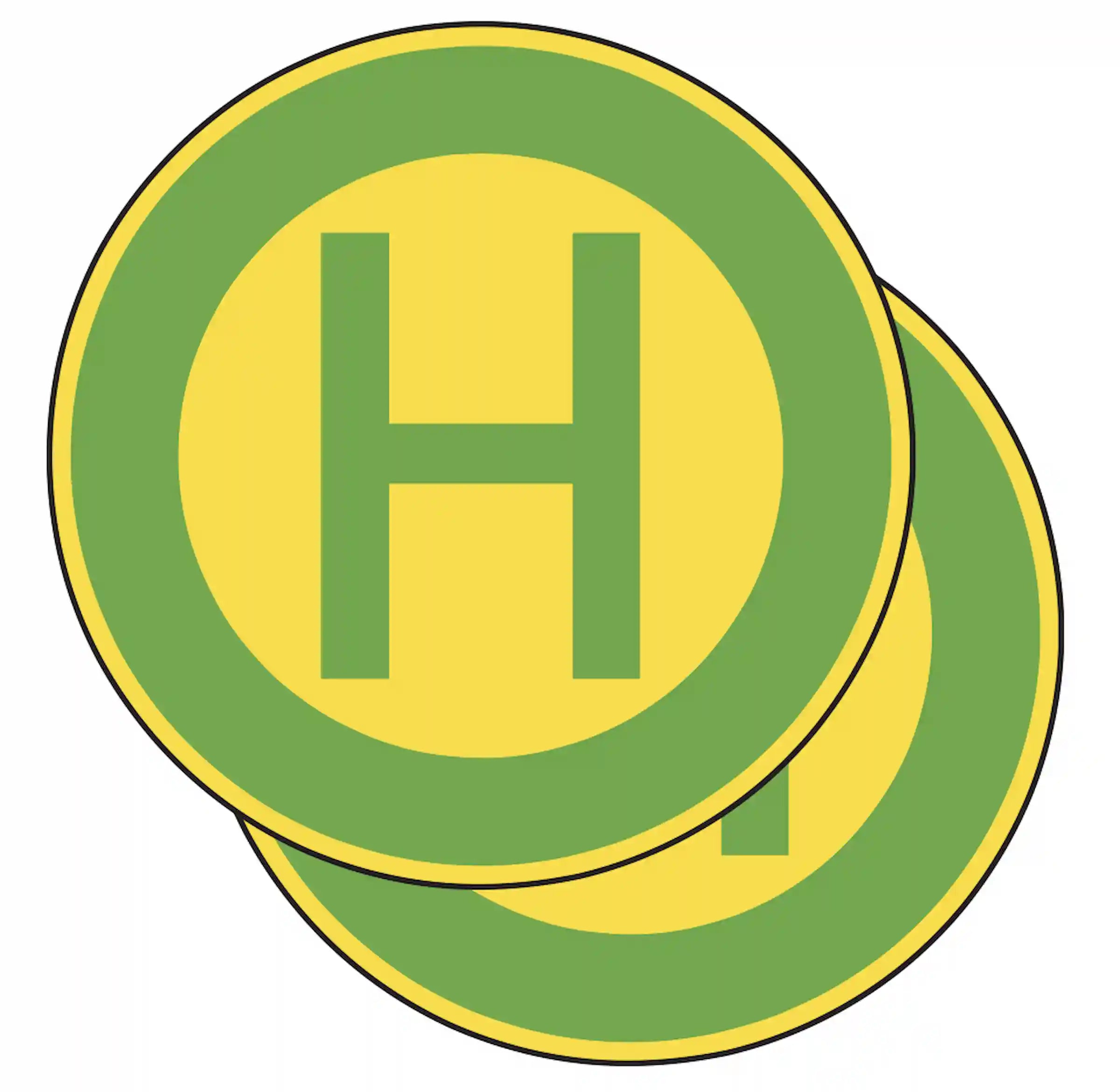 Verkehrszeichen 224-40: zweiseitiges Haltestellenschild „H“ – Bus/Tram-Stopp beidseitig.