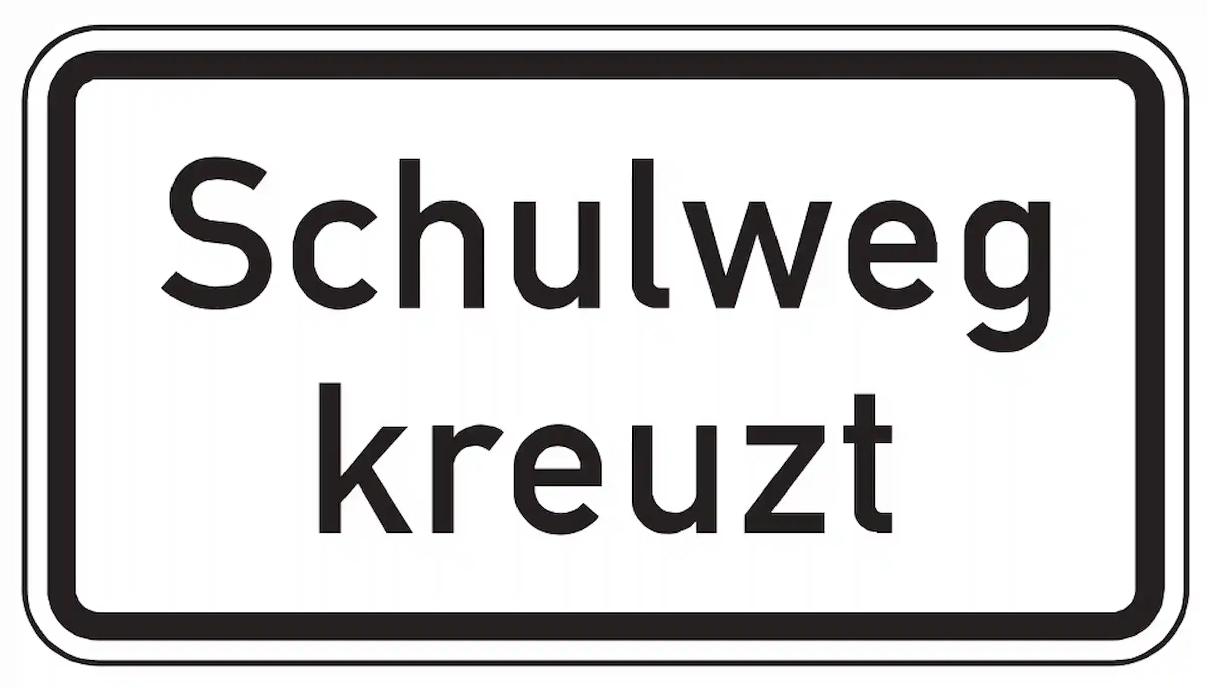 Hinweis auf Schulweg kreuzt