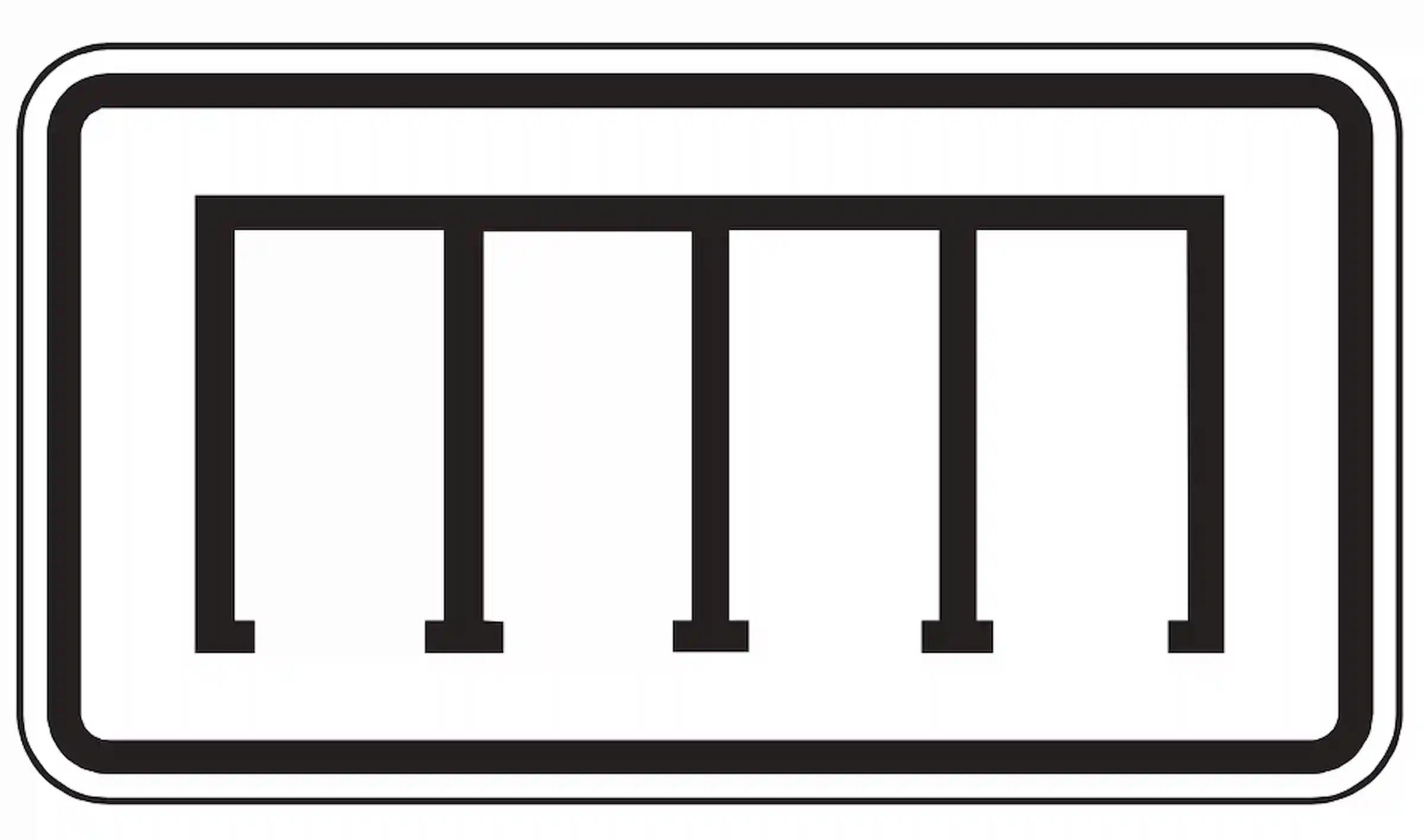 Hinweis darauf, dass die Parkordnung gerade ist.