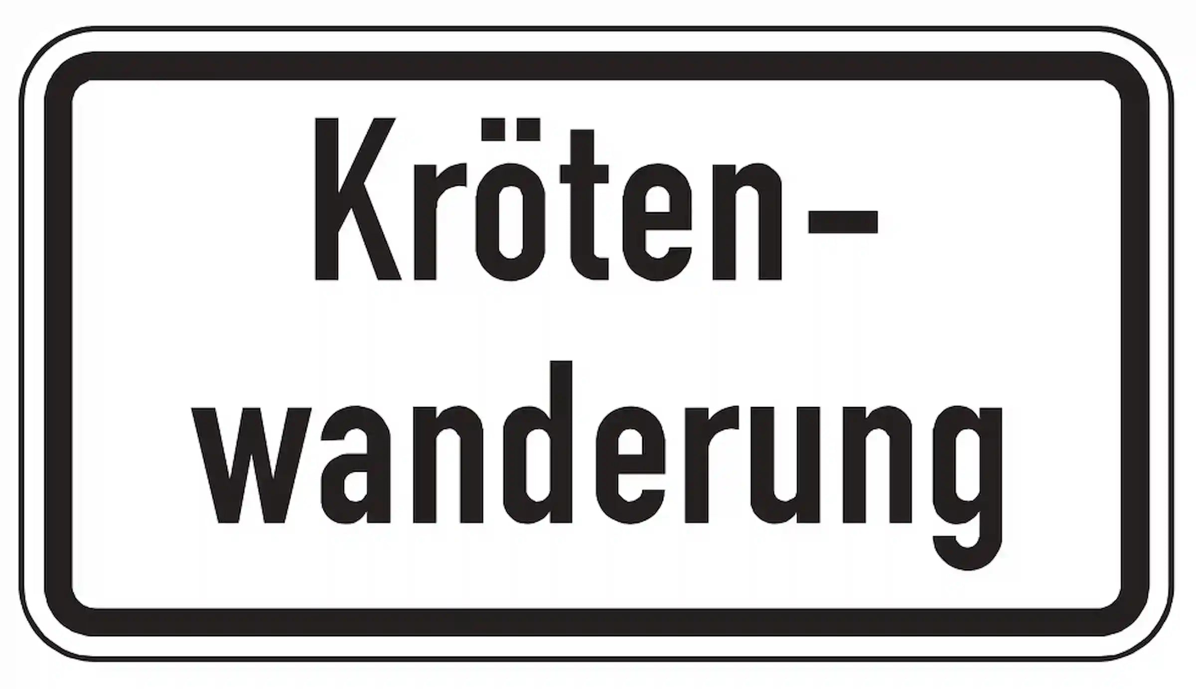 Hinweis auf eine Krötenwanderung