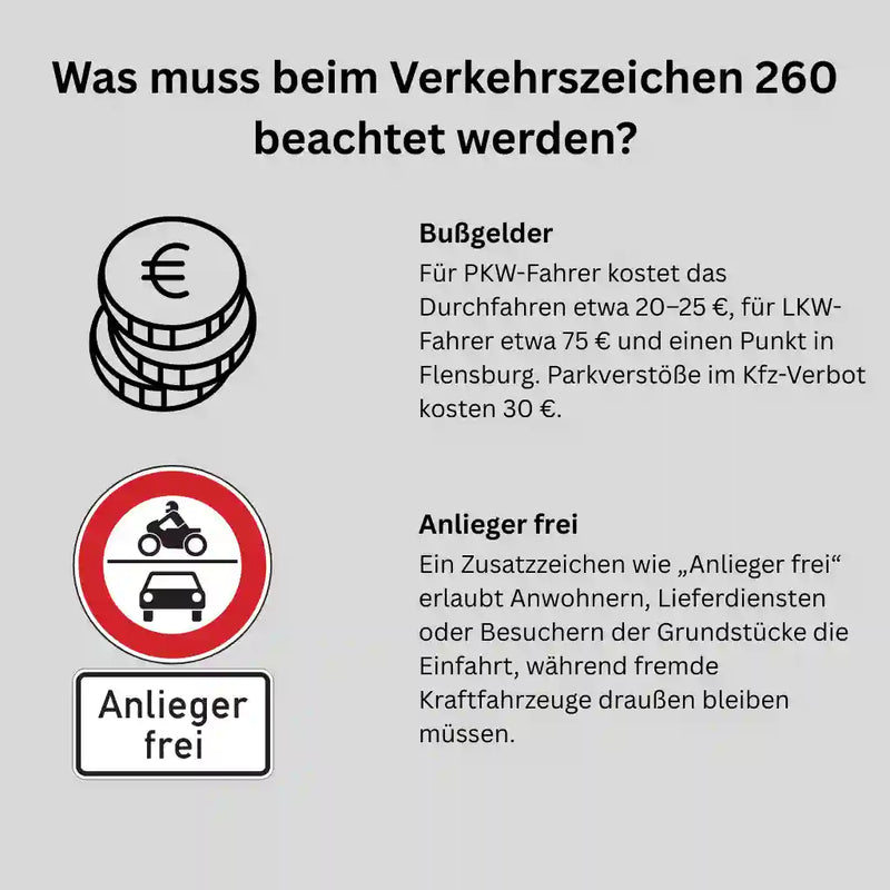 Verkehrszeichen "Verbot für Kraftfahrzeuge" - VZ 260