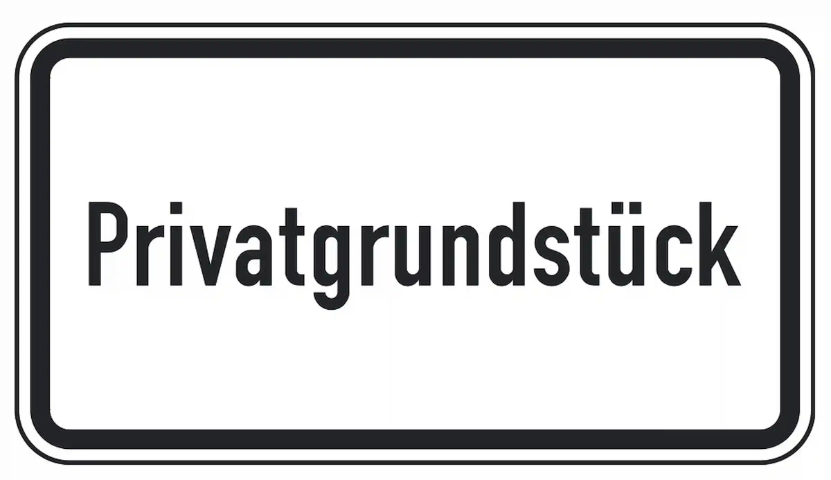 Hinweis auf ein Privatgrundstück